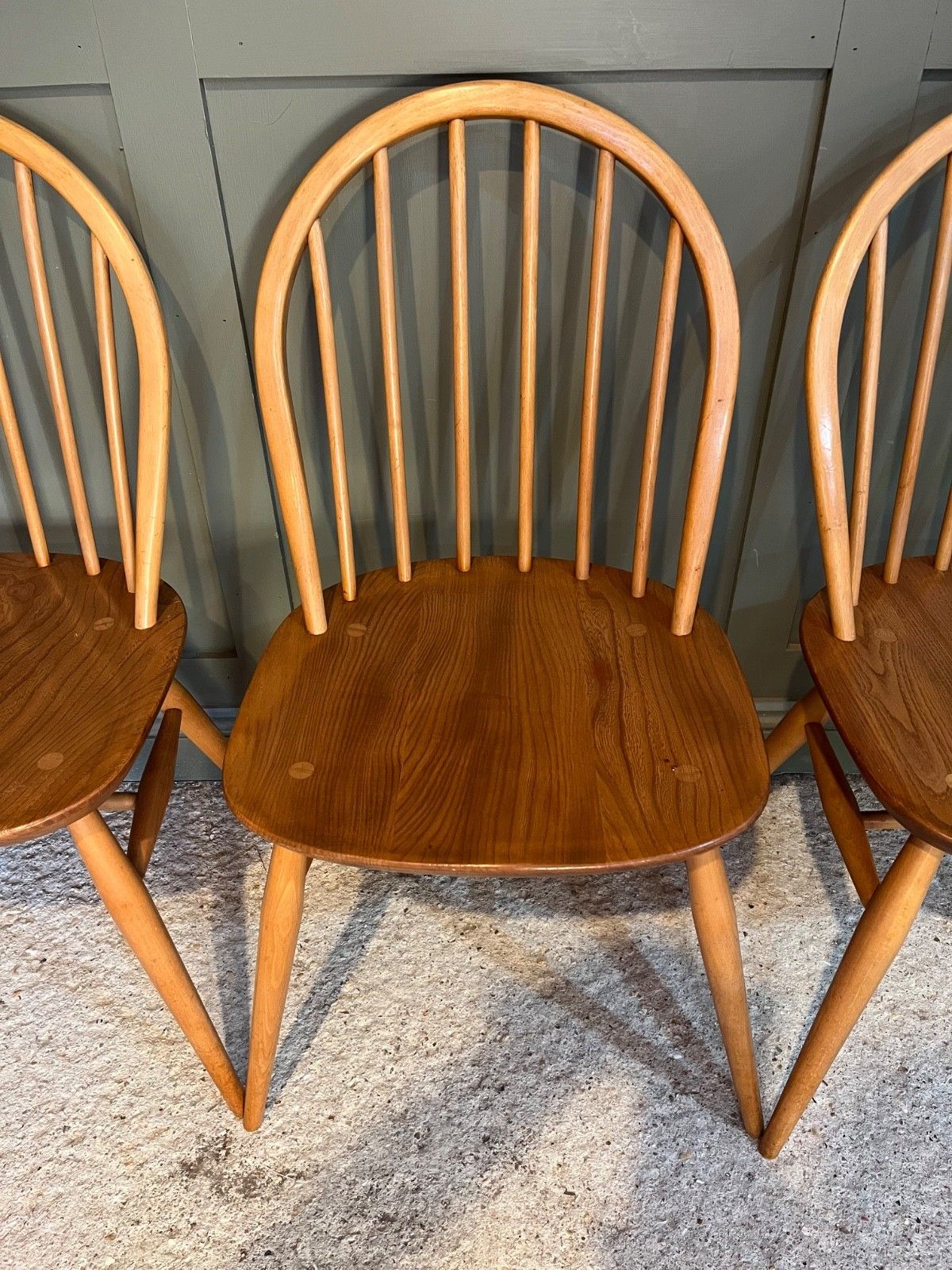 photo vinterior Vintage Ercol Chairs Windsor Dining Chairs Blonde Wood Tone Delivery Available