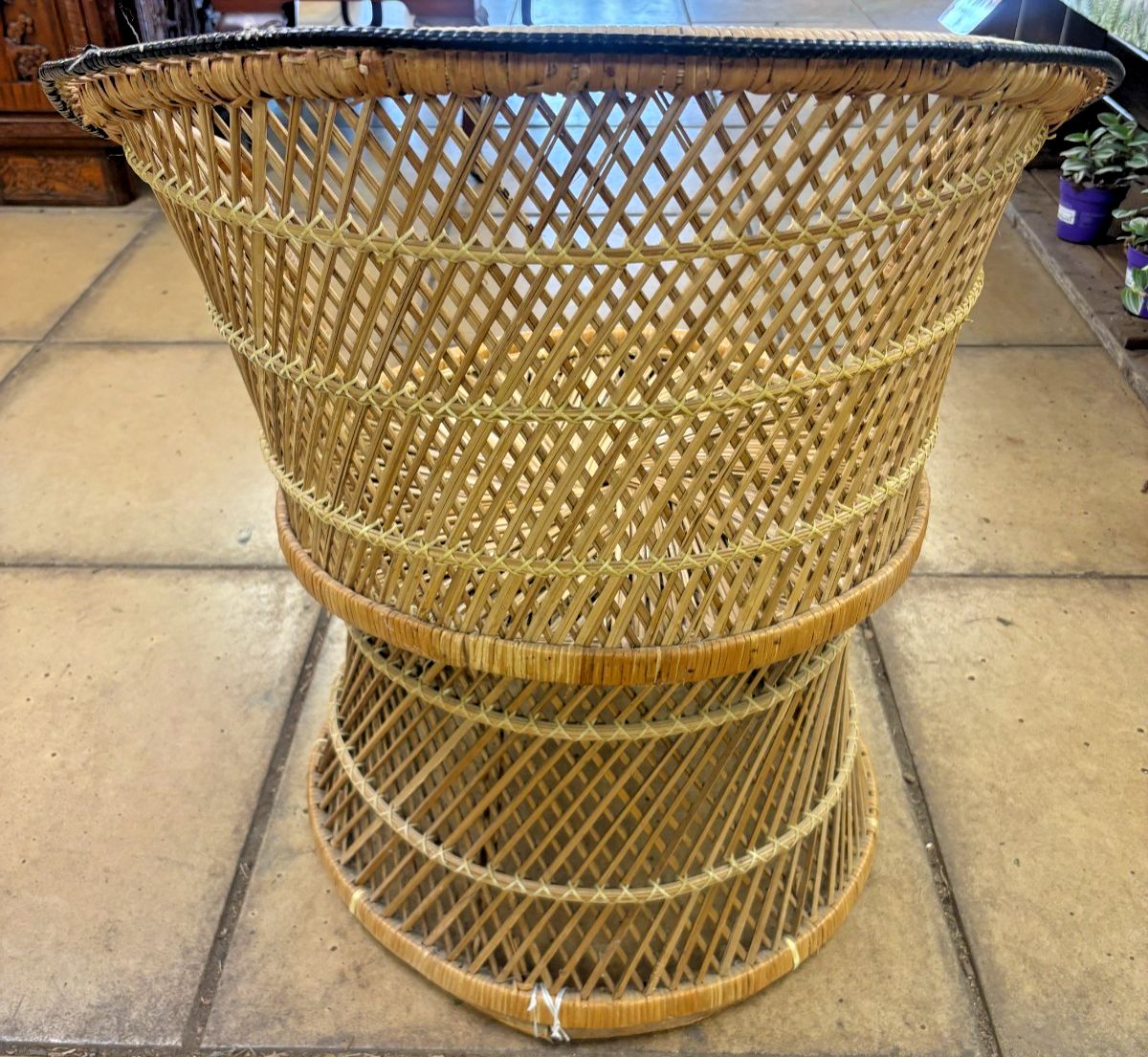Vintage 1970's Wicker/ Bamboo Cane Tub Chair photo buy