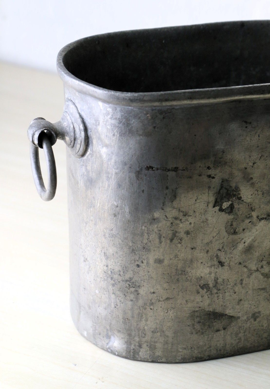 124.0 Antique Pewter Wine Cooler Heavy Well Made And Very Well Used See Images photo