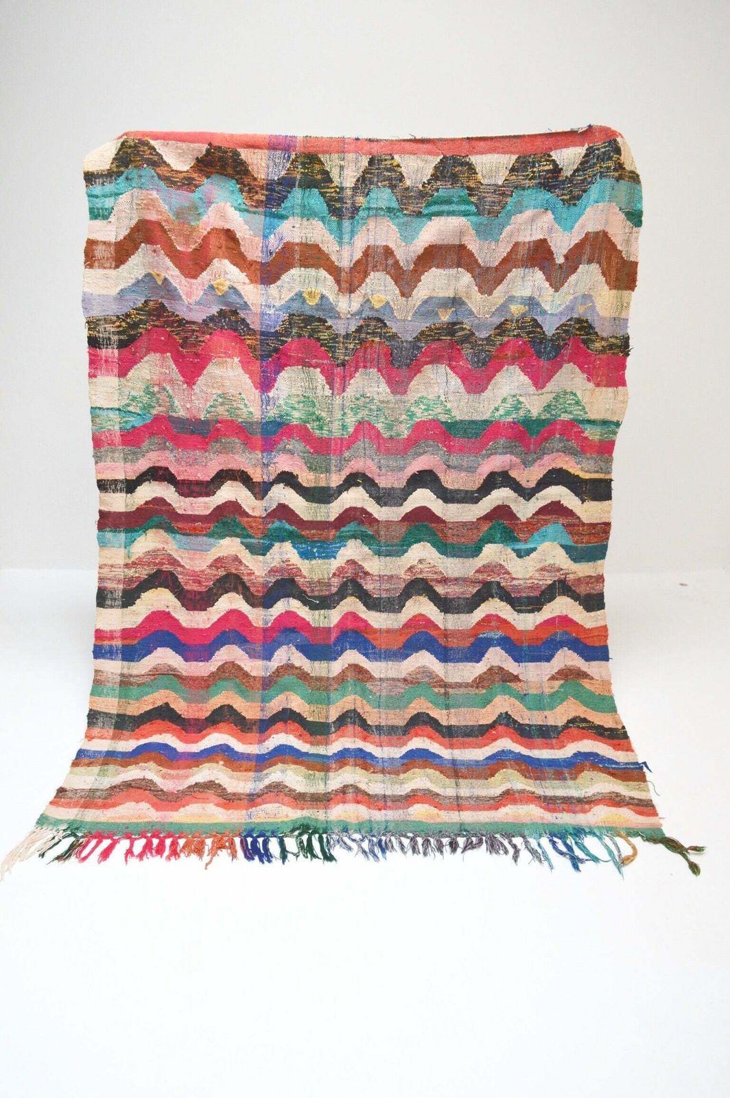 Vintage Moroccan Hanbal Rug Flatweaved Berber Carpet photo furniture