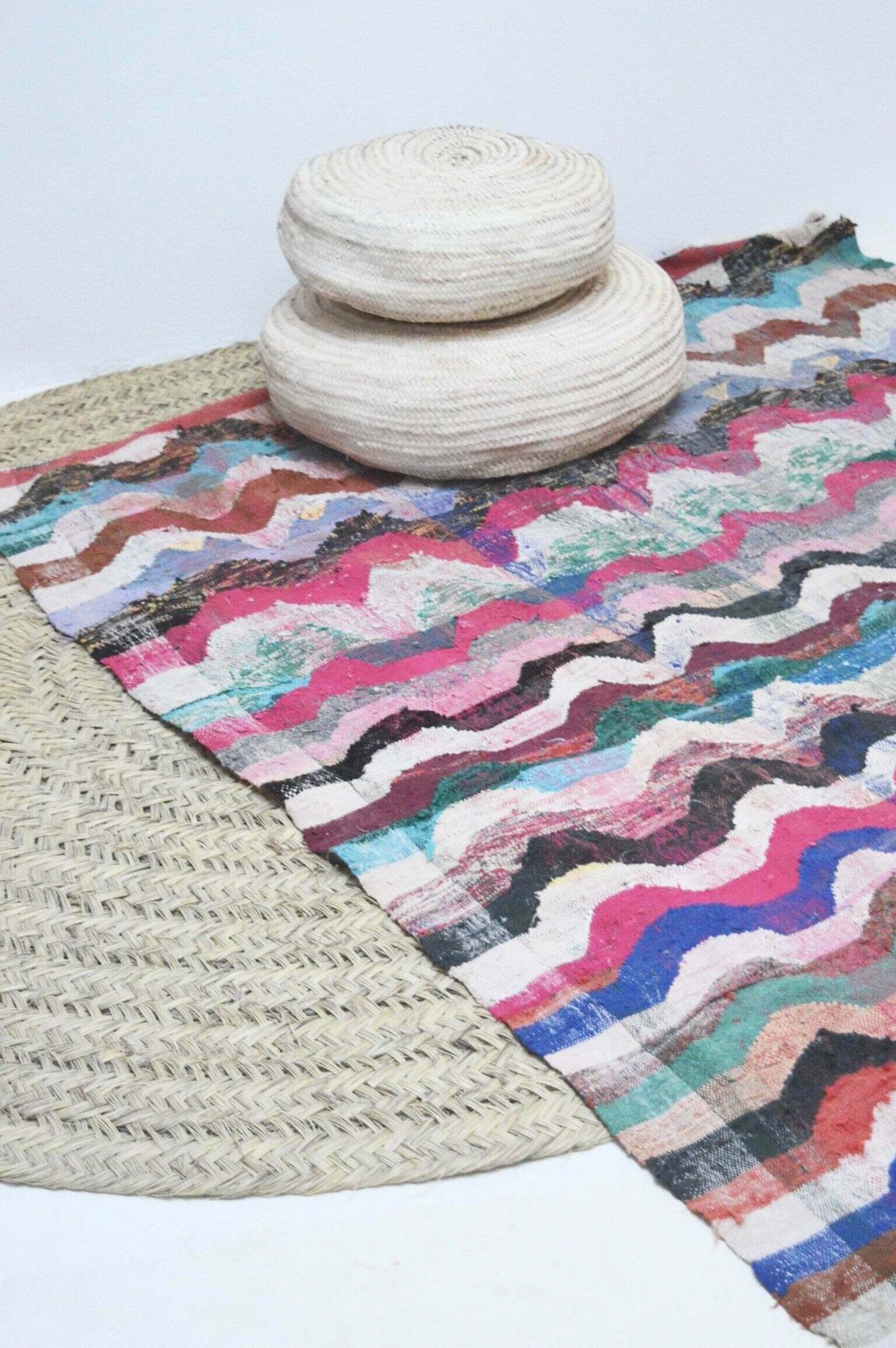 Vintage Moroccan Hanbal Rug Flatweaved Berber Carpet photo vinterior