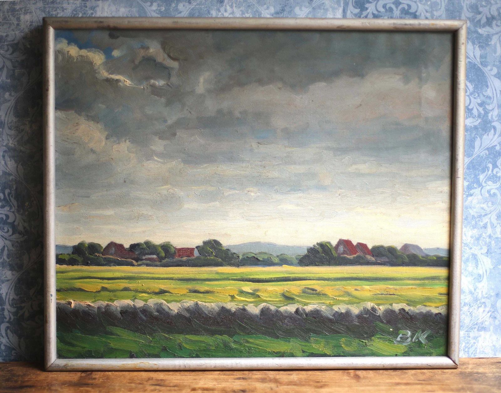 photo furniture Original Landscape Oil Painting Vintage Impressionist Scene By B Kowalski
