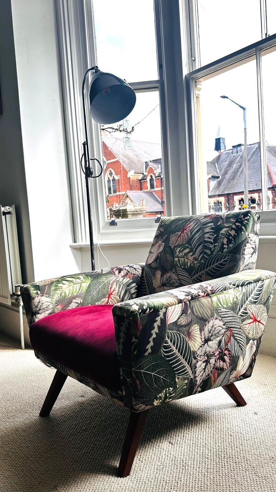 Stylish Mid Century Accent Armchair   Professionally Reupholstered photo furniture