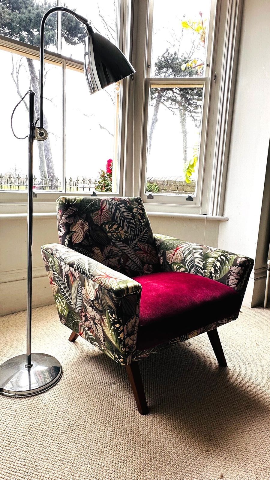 Stylish Mid Century Accent Armchair   Professionally Reupholstered photo for sale