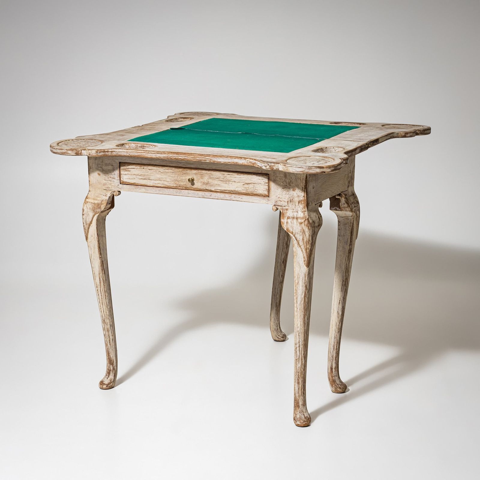 Grijs geschilderde Engelse speltafel, 19e eeuw photo furniture