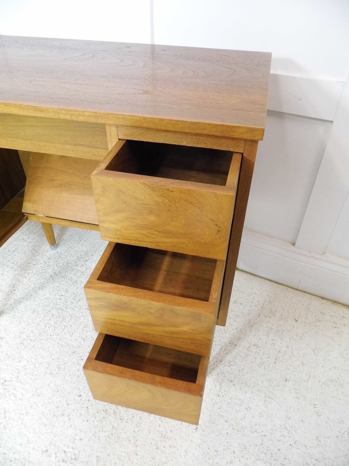 photo buy Midcentury Teak Sewing Table Cabinet Metamorphic Laptop Desk For Home 1960s