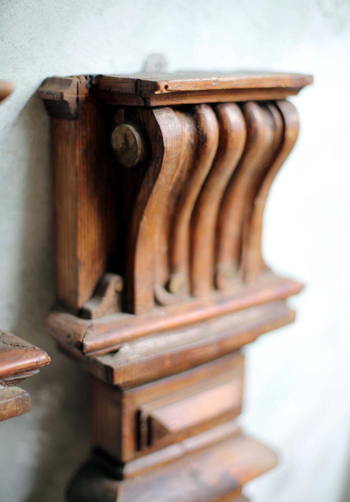 Pair Of Antique Fireplace Pilasters Carved Wooden French Neoclassical Fire Surround Architectural Columns photo buy