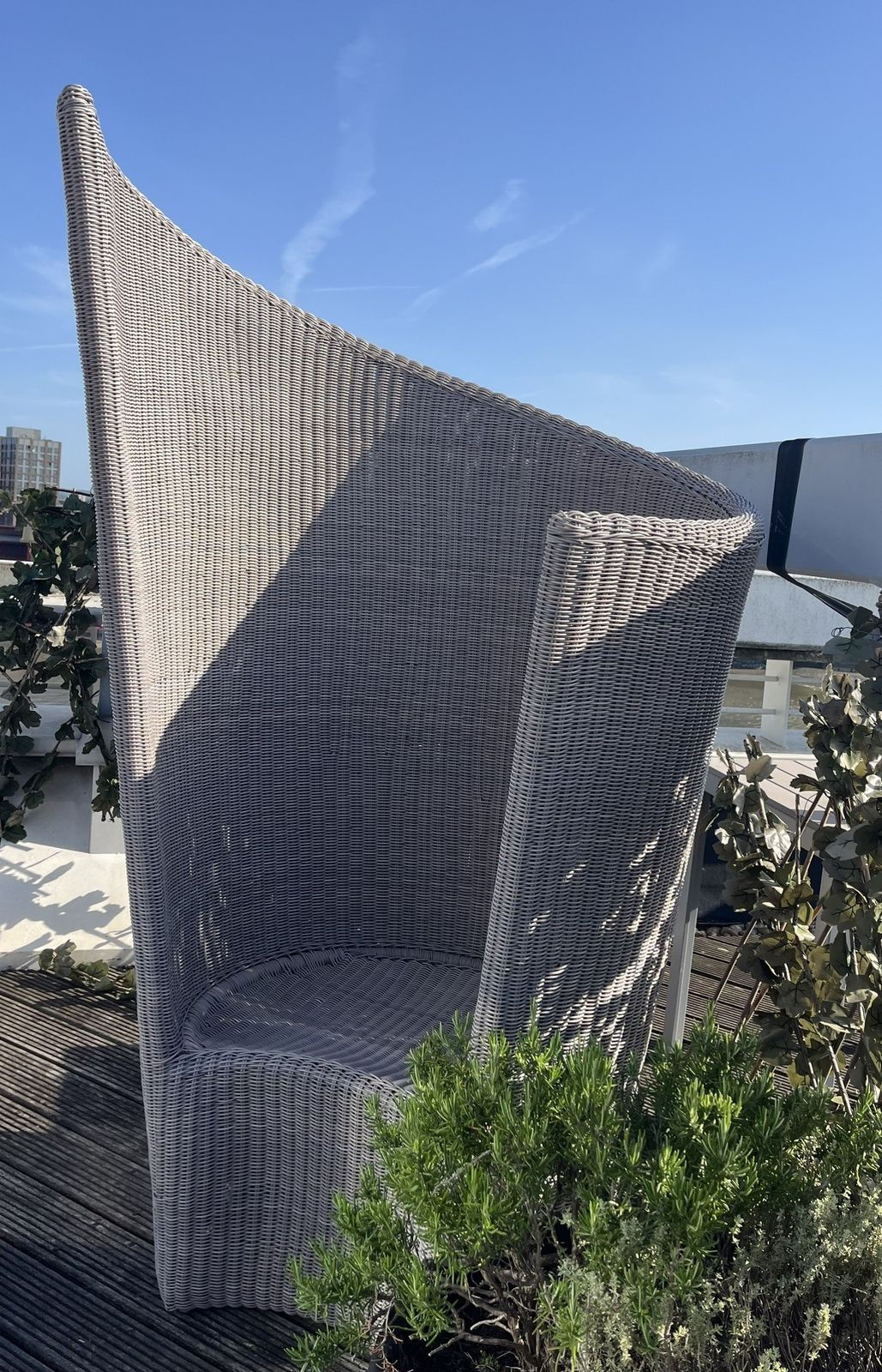 Rare Freeline Monumental Sculptural Rattan Chair photo furniture