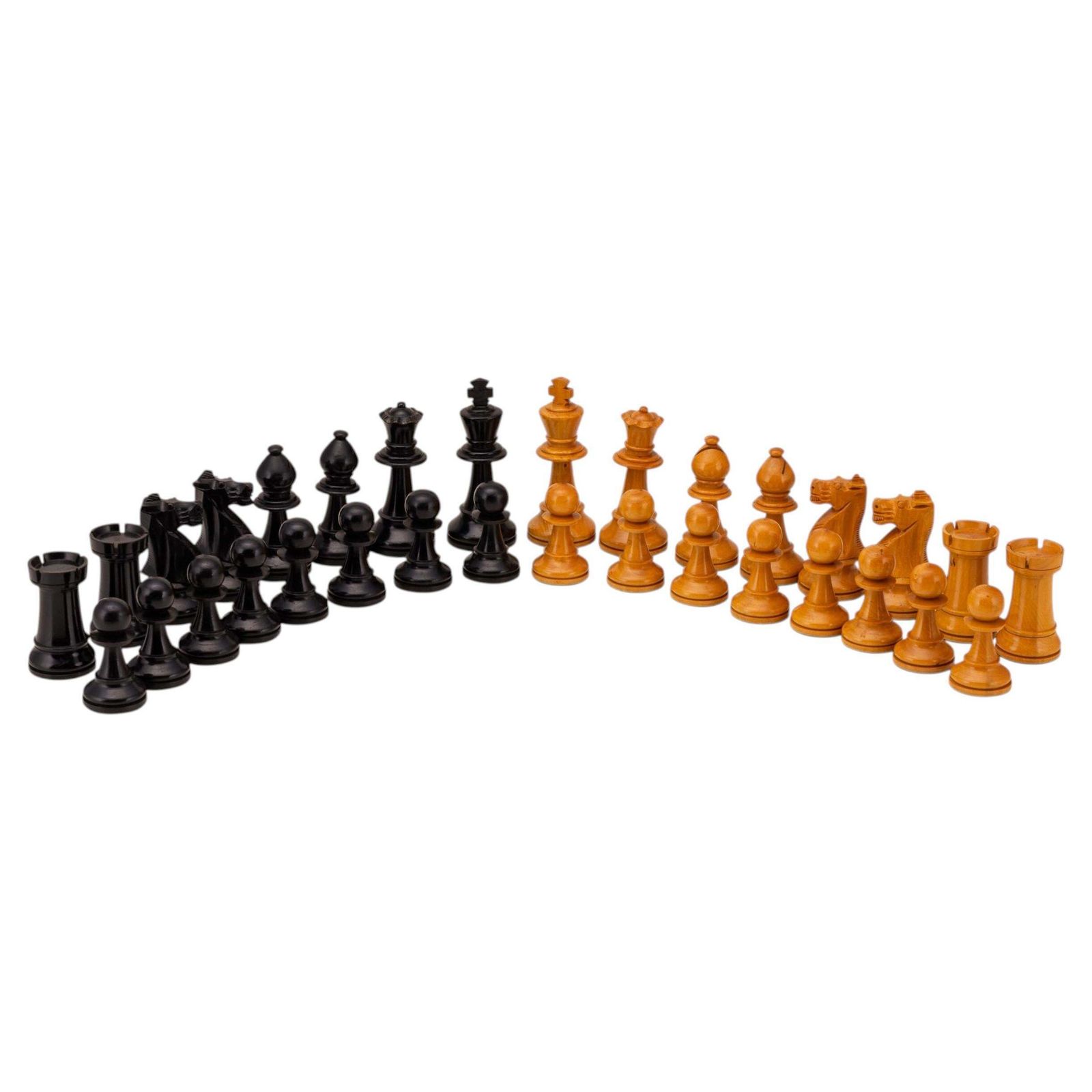 Antique 20thc English Staunton Cased Chess Set C.1950