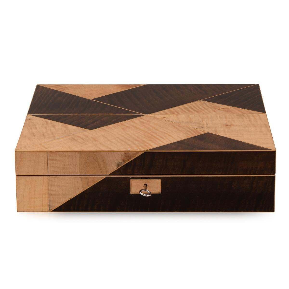 Contemporary 21st Century English Walnut & Sycamore Cigar Humidor photo furniture