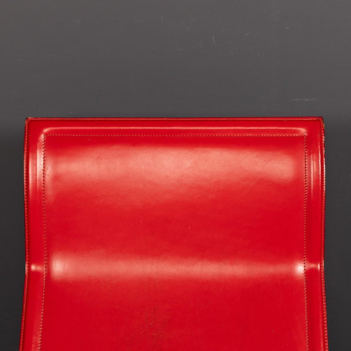 20thc Italian Red Leather Chair By Toussaint & Angeloni For Matteo Grassi C.1970 photo vinterior