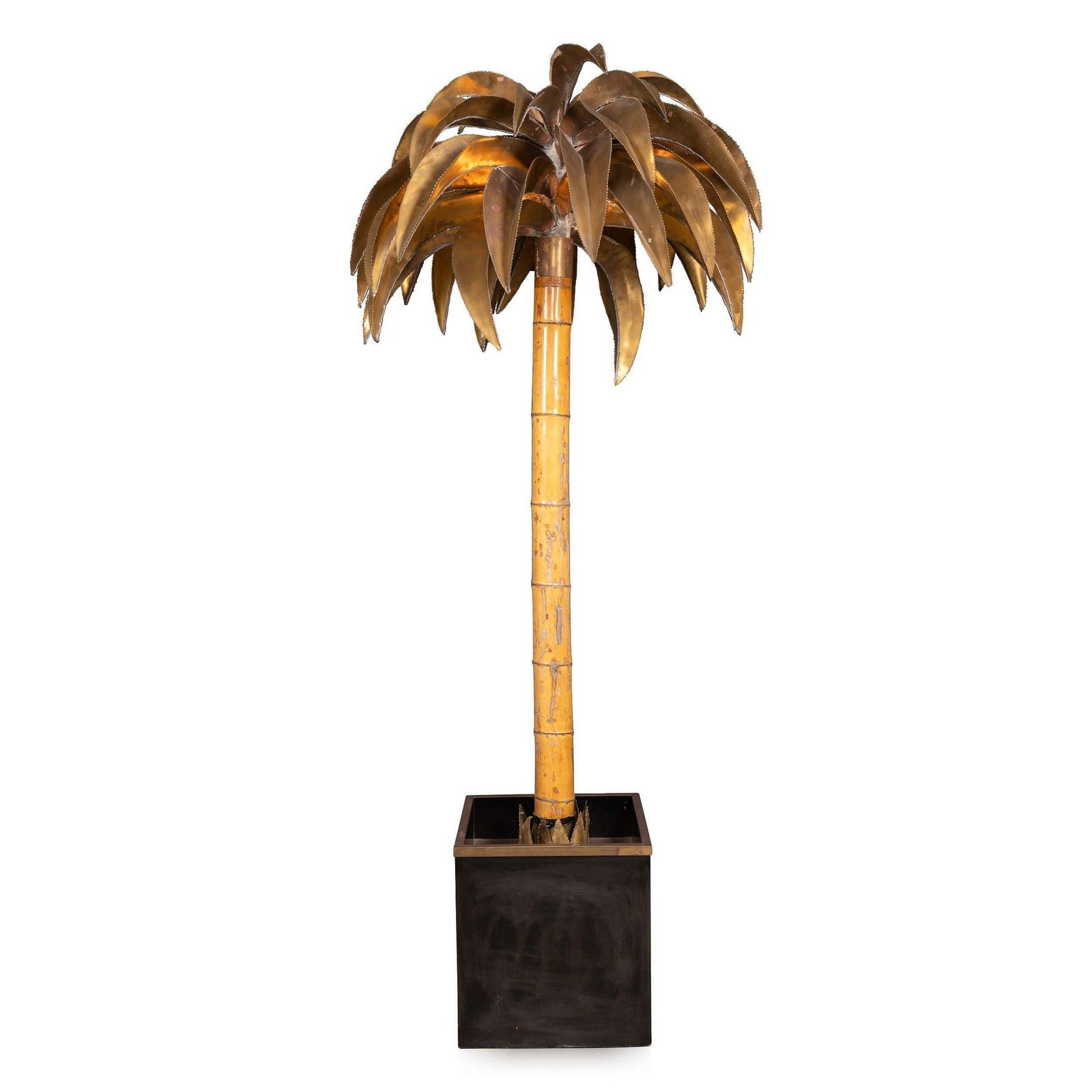 20thc French Palm Tree Floor Lamp, Christian Techoueyres For Maison Jansen C1970 photo furniture