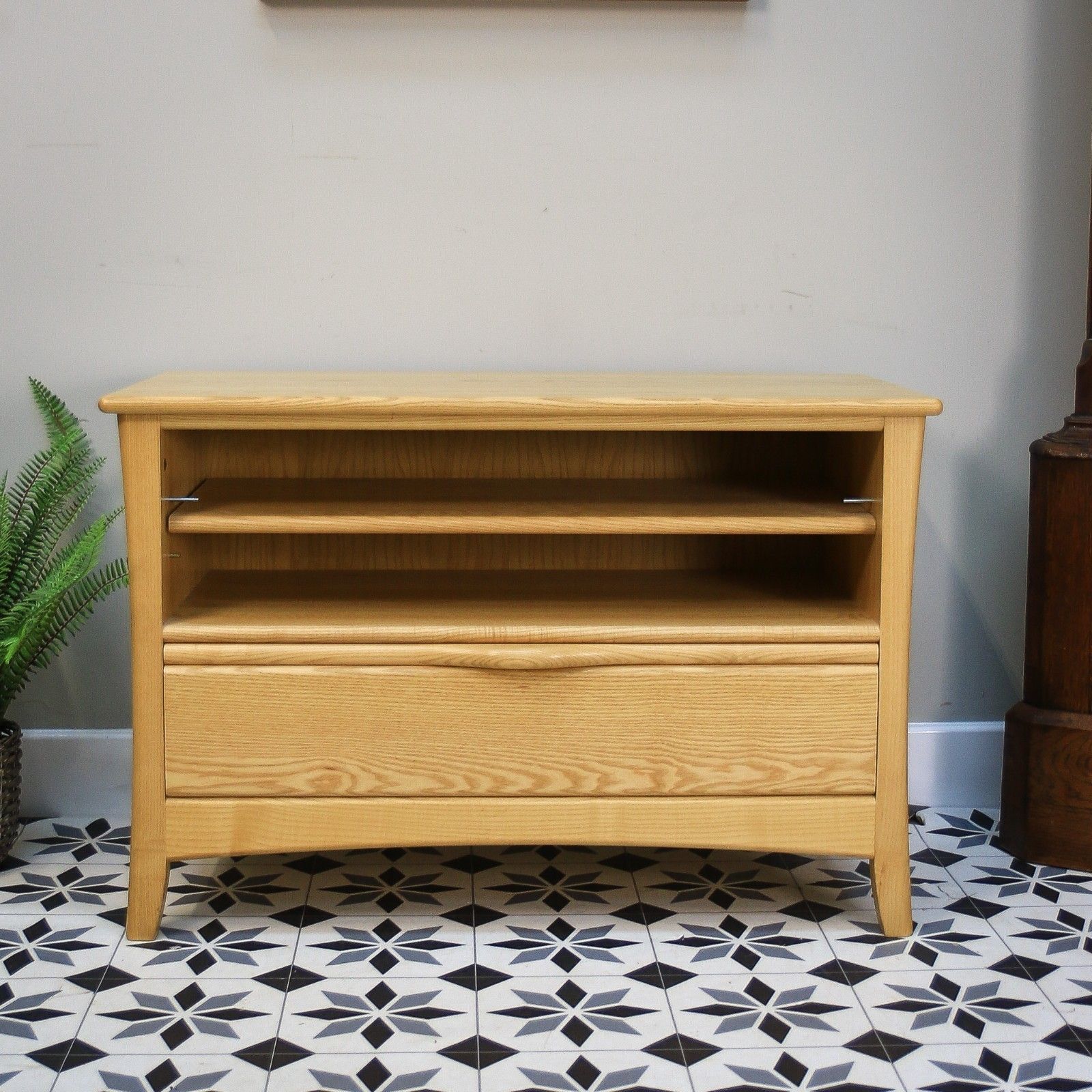 Ercol Tv Media Stand In Elm And Ash, Light Blonde Finish. photo for sale