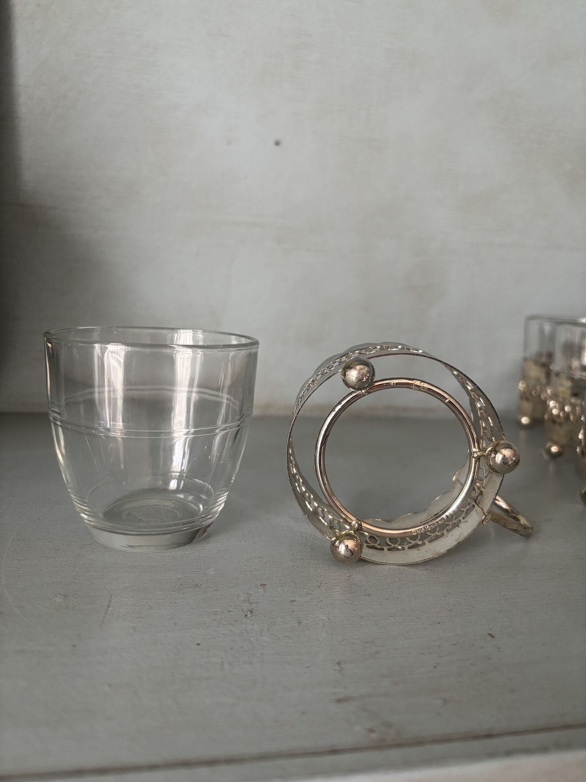 6 Vintage Glass And Silver Plated Cups Made In France By Duralex photo 55.0