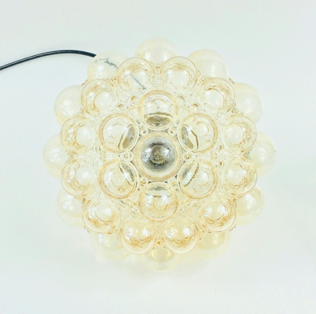 X.L. Mid Century Amber Bubble Glass & Brass Pendant Light By Helena Tynell For Limburg, Germany, 1960s photo buy