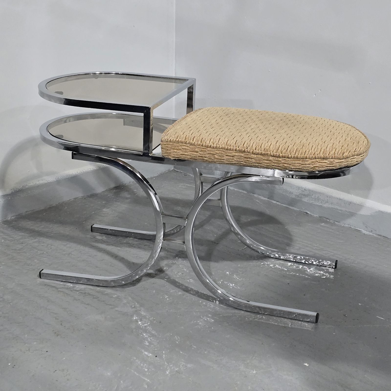 Mid Century Chrome Hall Seat photo furniture