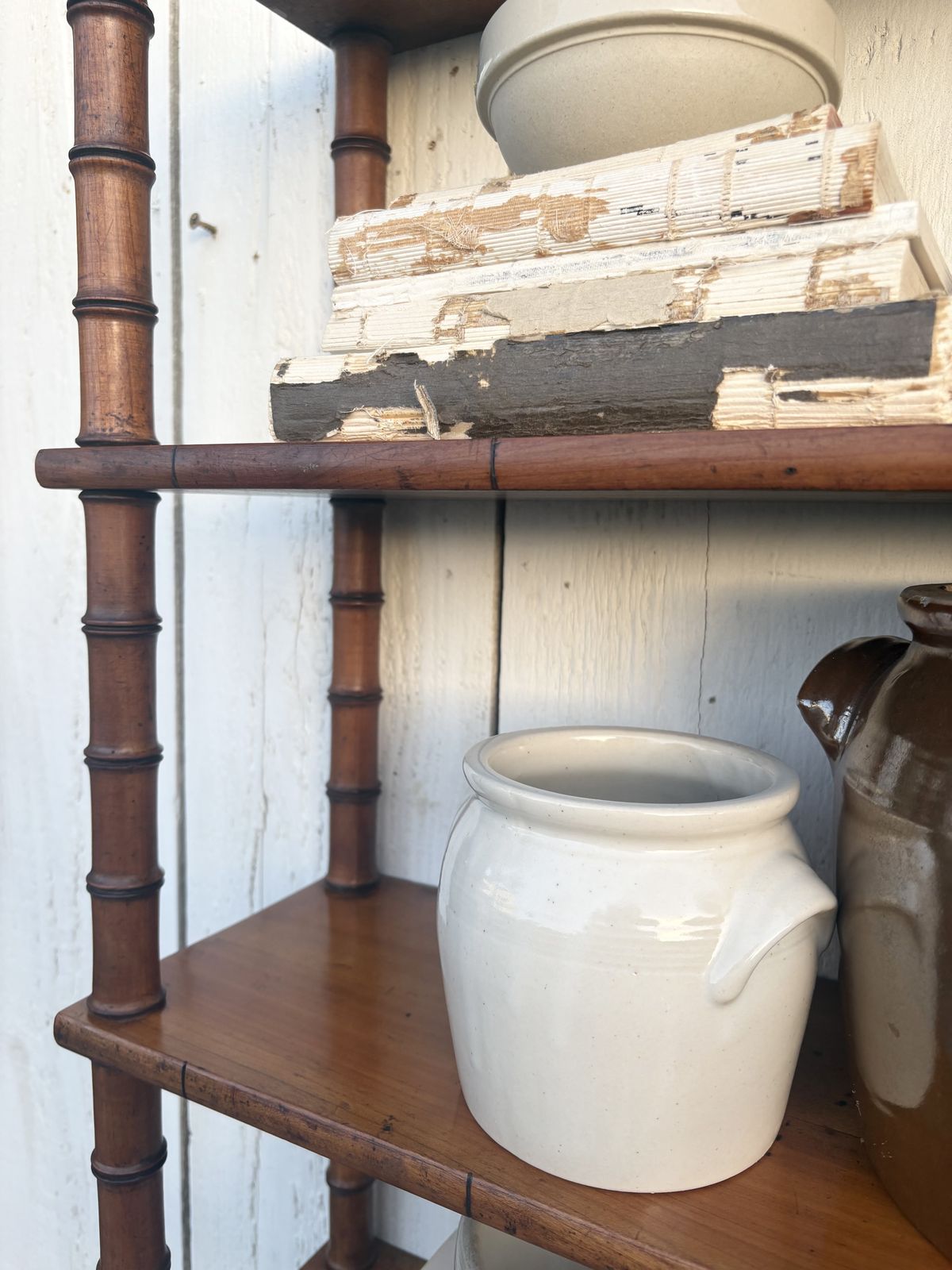 French Faux Bamboo Wall Shelves photo vintage
