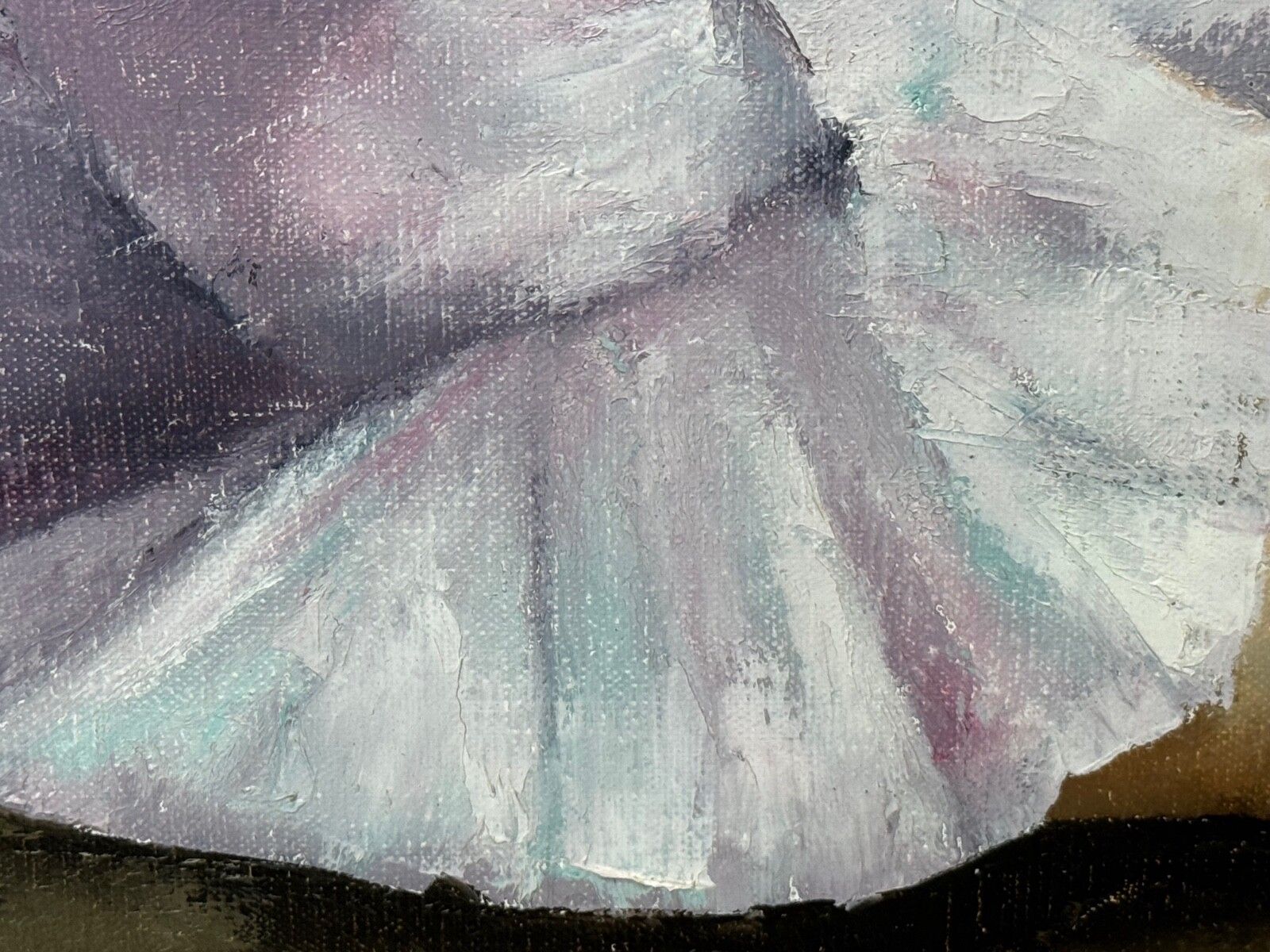photo vintage Midden 20e eeuw olieverfschilderij portret jonge vrouw ballerina danser, gesigneerd door Igor Talwinski