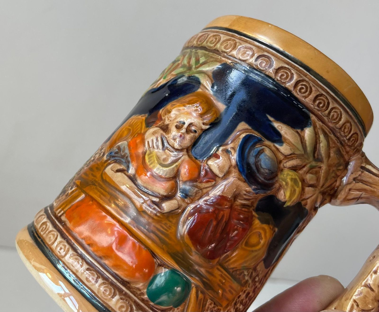Medieval Themed German Bier Steins   Mugs In Glazed Stoneware, Set Of 2 photo Home Decor