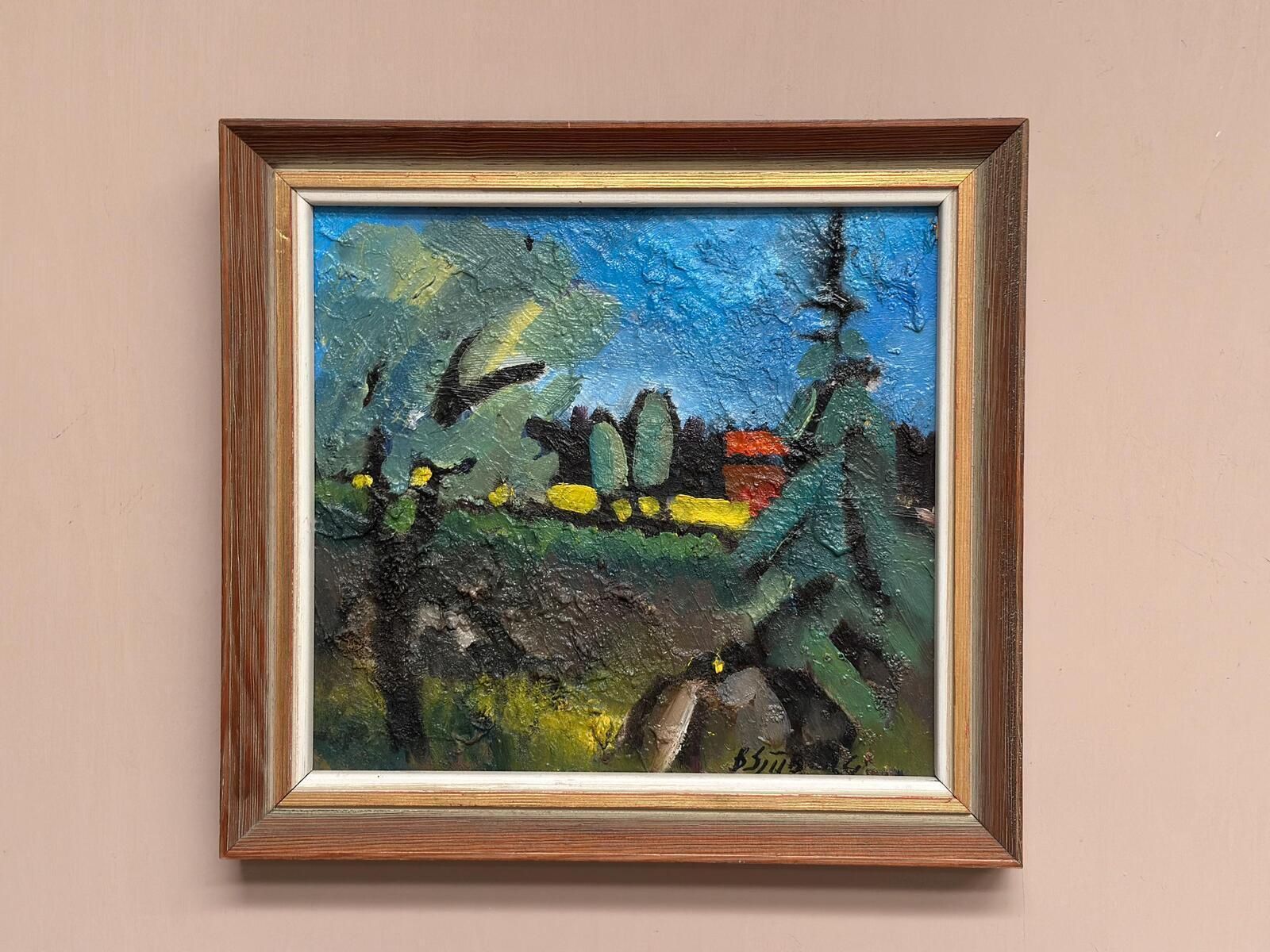 “The Red Hut” By Bo Sjööberg, Mid 20th Century photo for sale