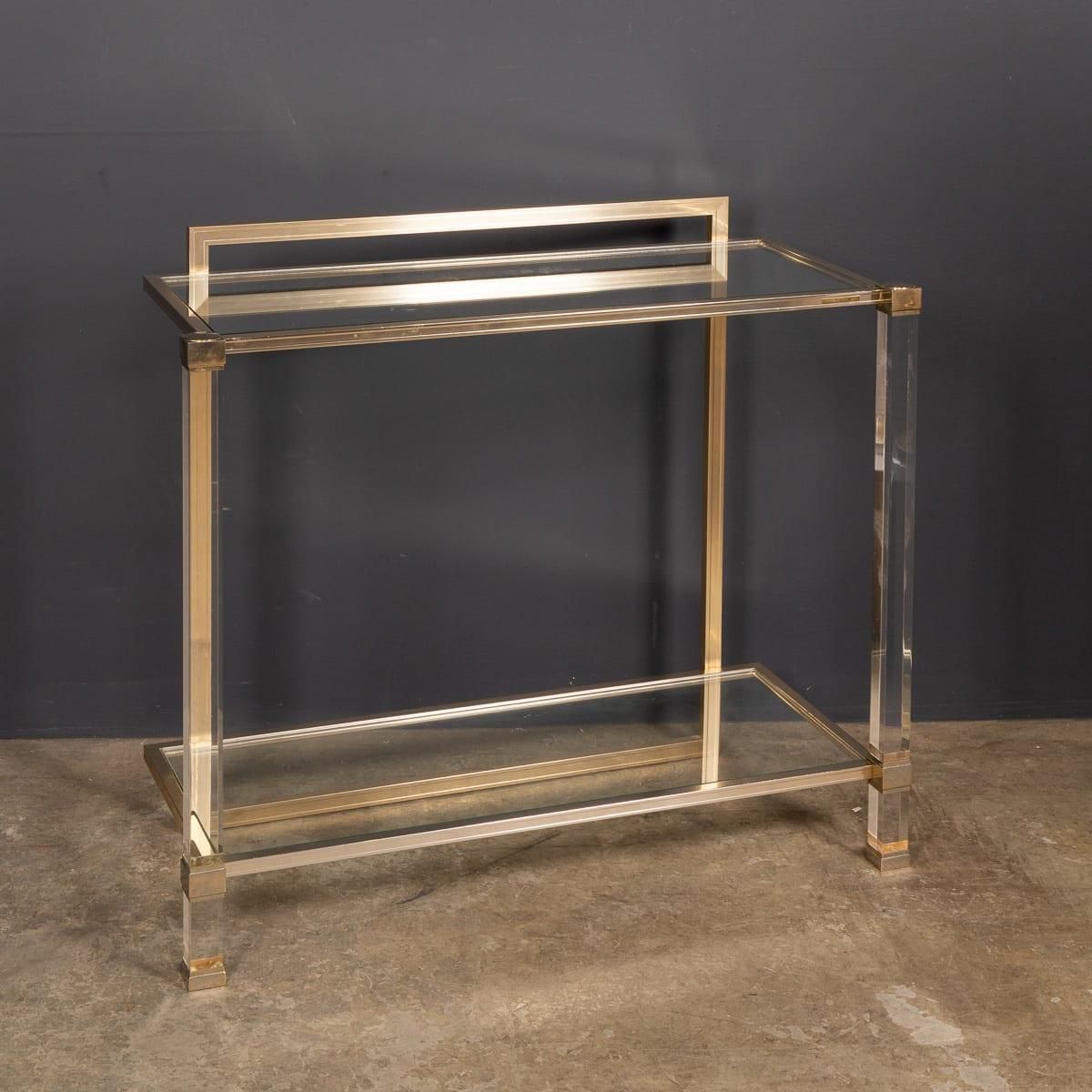 20thc French Brass & Lucite Console Table By Pierre Vandel C.1970 photo buy