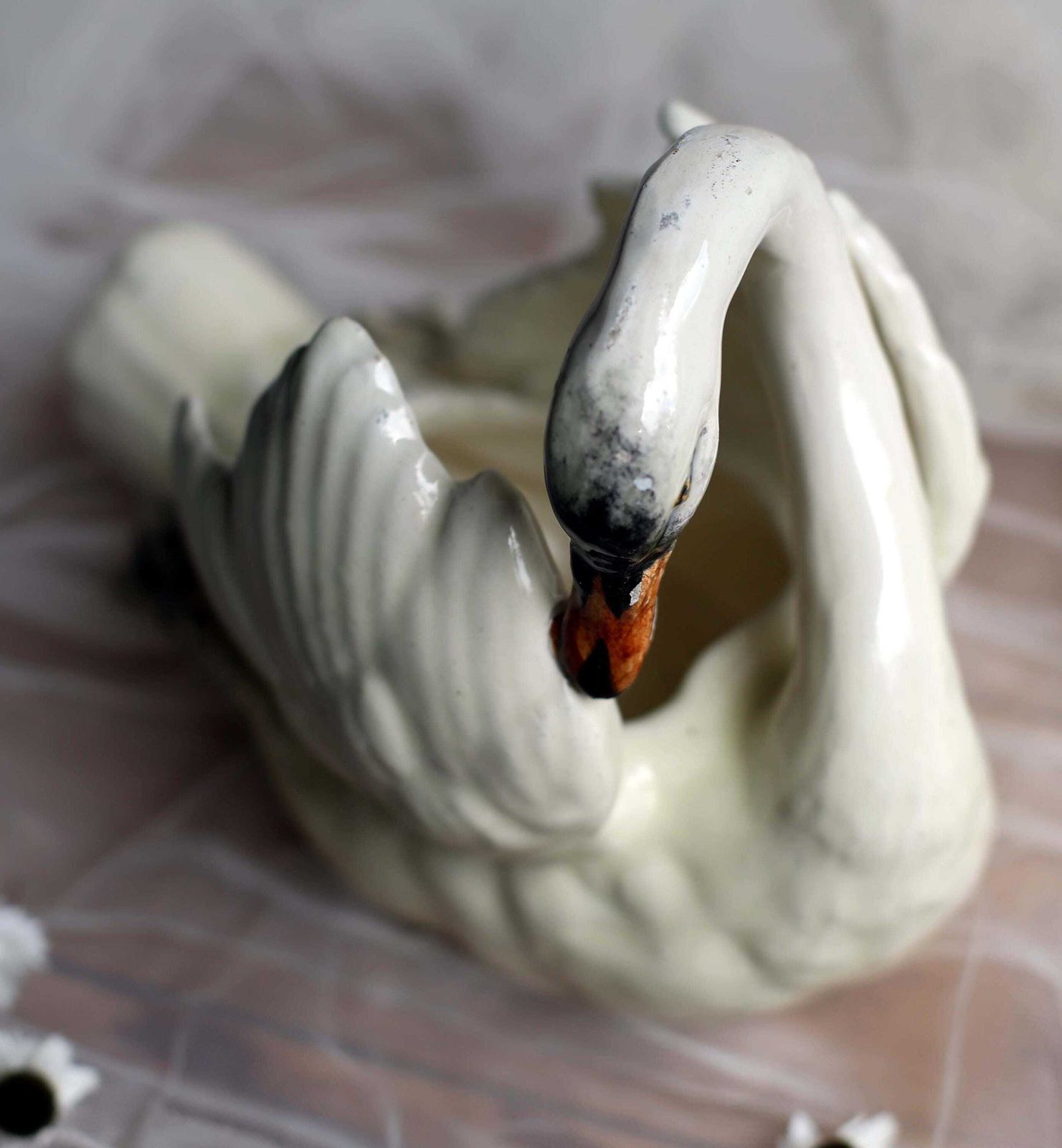 Antique French Majolica Swan Pot Delphin Massier Fils Vallauris photo buy