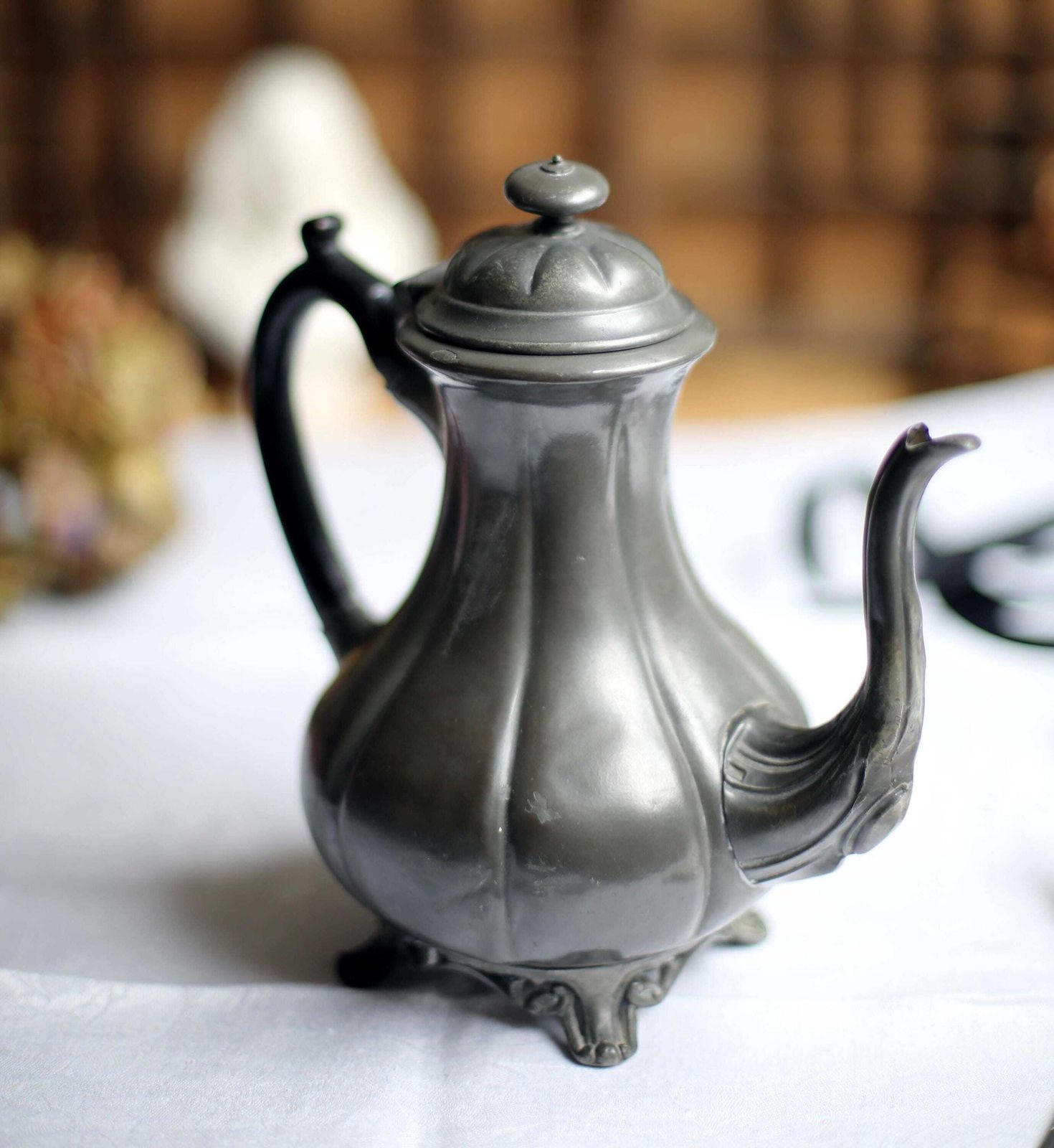 Antique Rococo Gadrooned Coffee Pot Pewter V S Sheffield photo buy