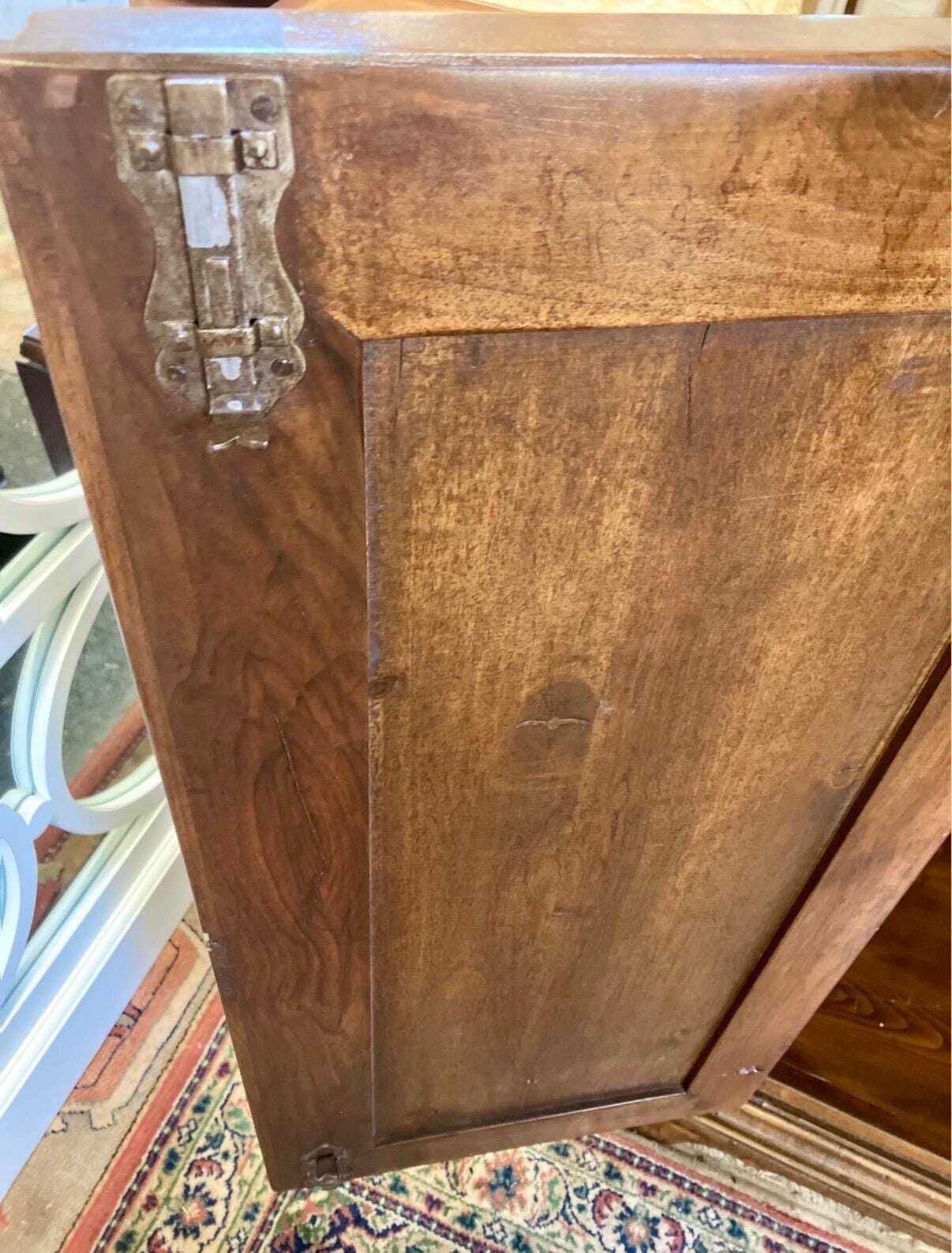 Antique Rustic Oak Housekeepers Cupboard Cabinet With Drawer | Victorian Country House Storage photo buy