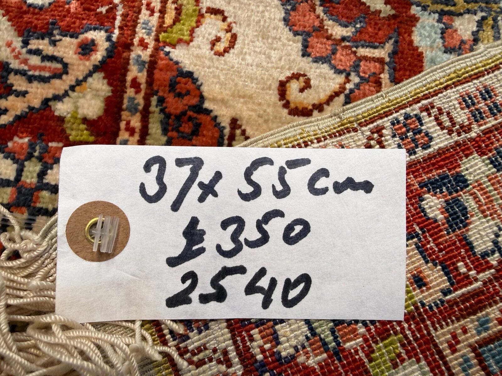 Textiles Fine Turkish Hereke Silk Rug 37x55 Cm Vintage Ivory Floral Medallion 2540 photo