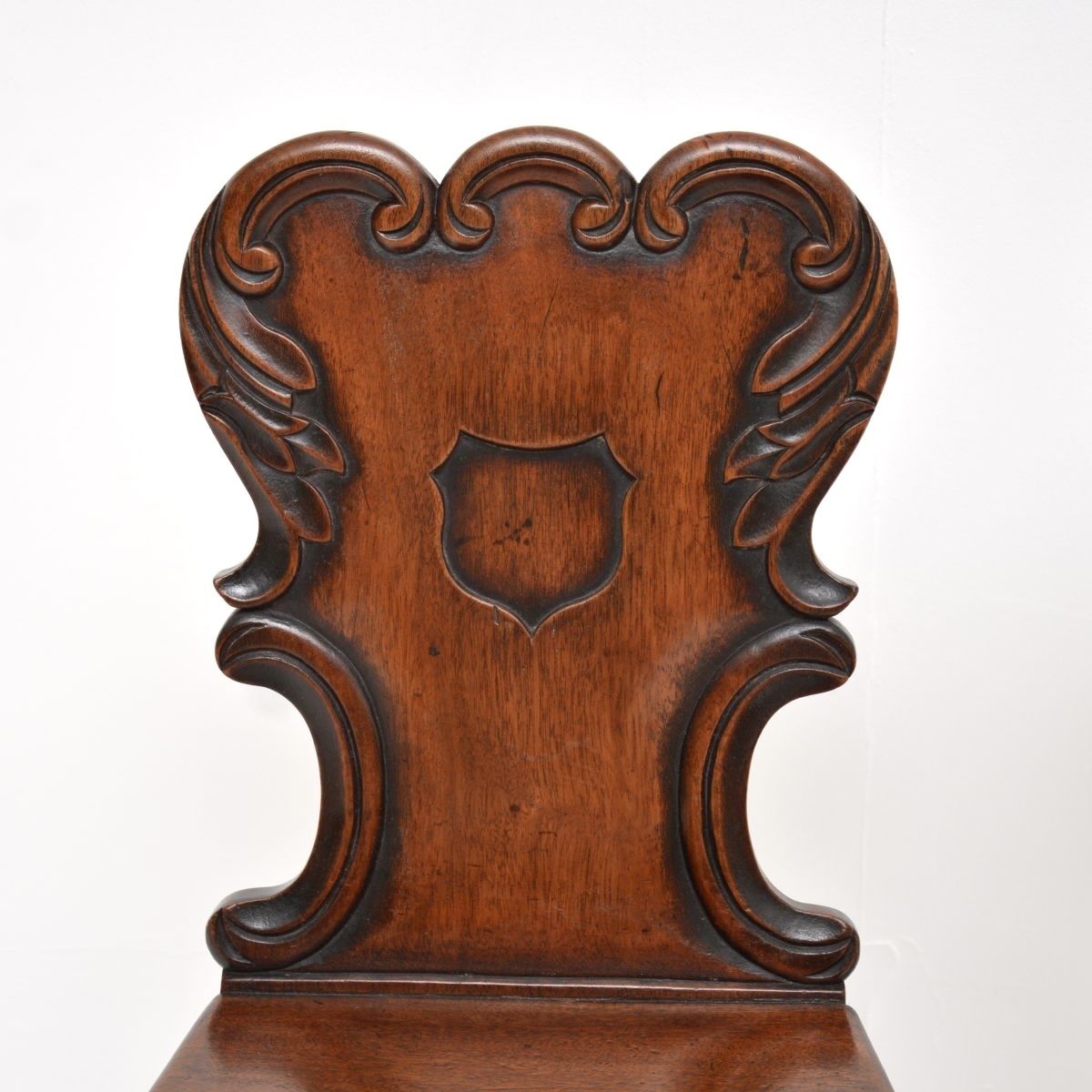 Pair Of Antique William IV Mahogany Hall Chairs photo Furniture