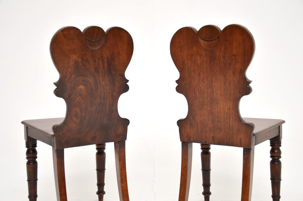 photo furniture Pair Of Antique William IV Mahogany Hall Chairs