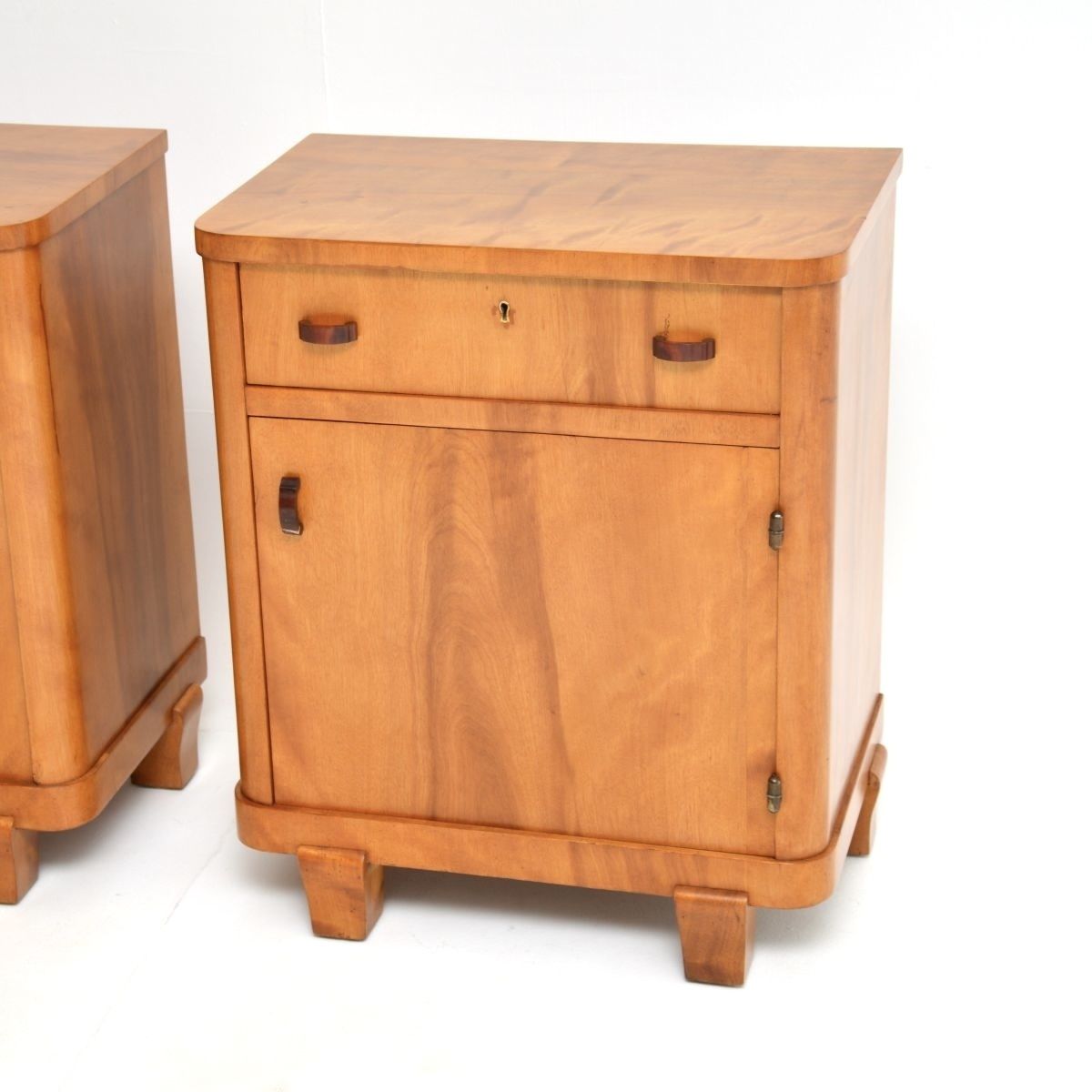 Pair Of Swedish Art Deco Walnut Bedside Cabinets photo Furniture