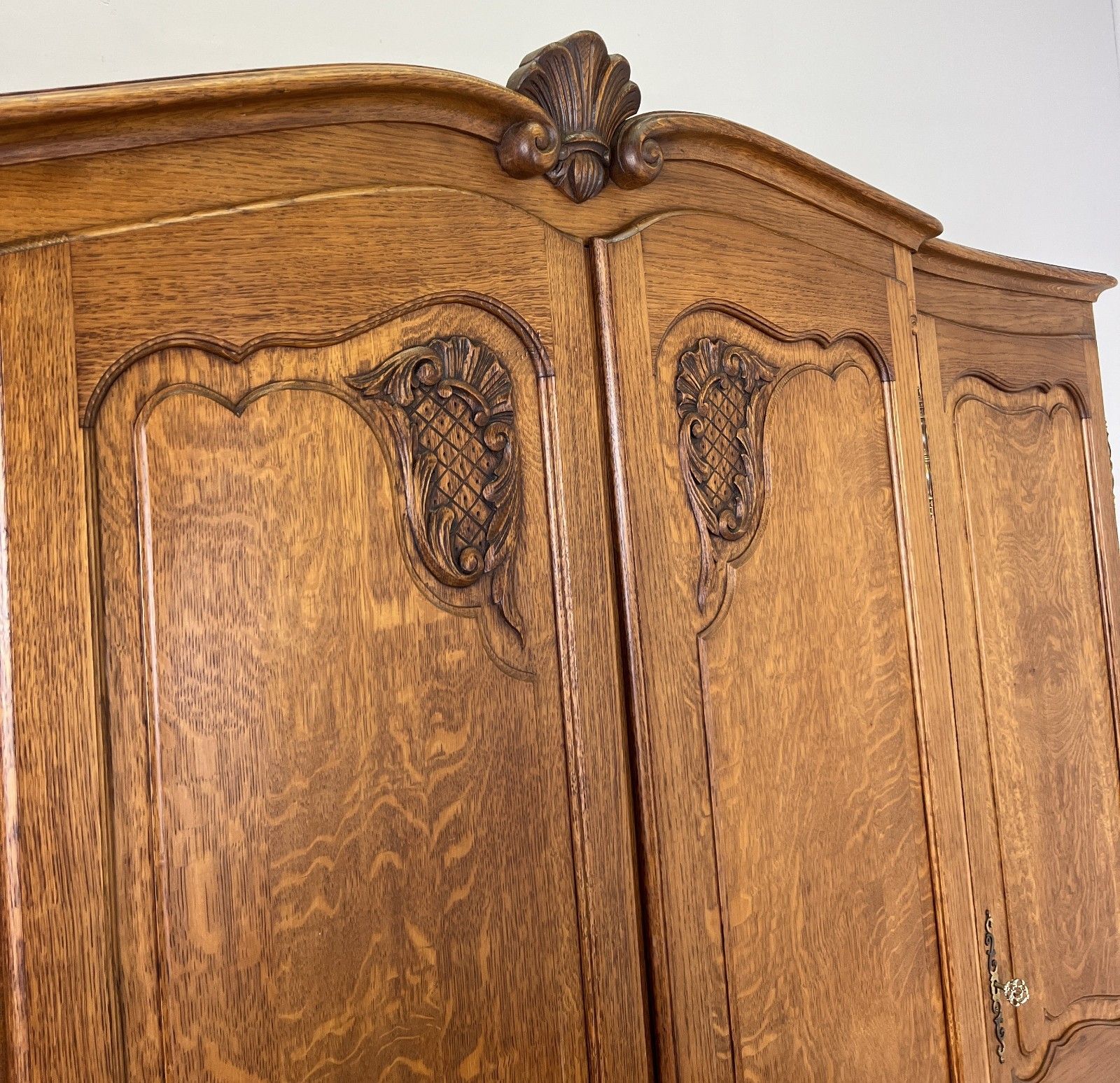 Wardrobe Vintage French Louis XVI Style Oak Four Door Carved Armoire Lot 6110 photo 799.0