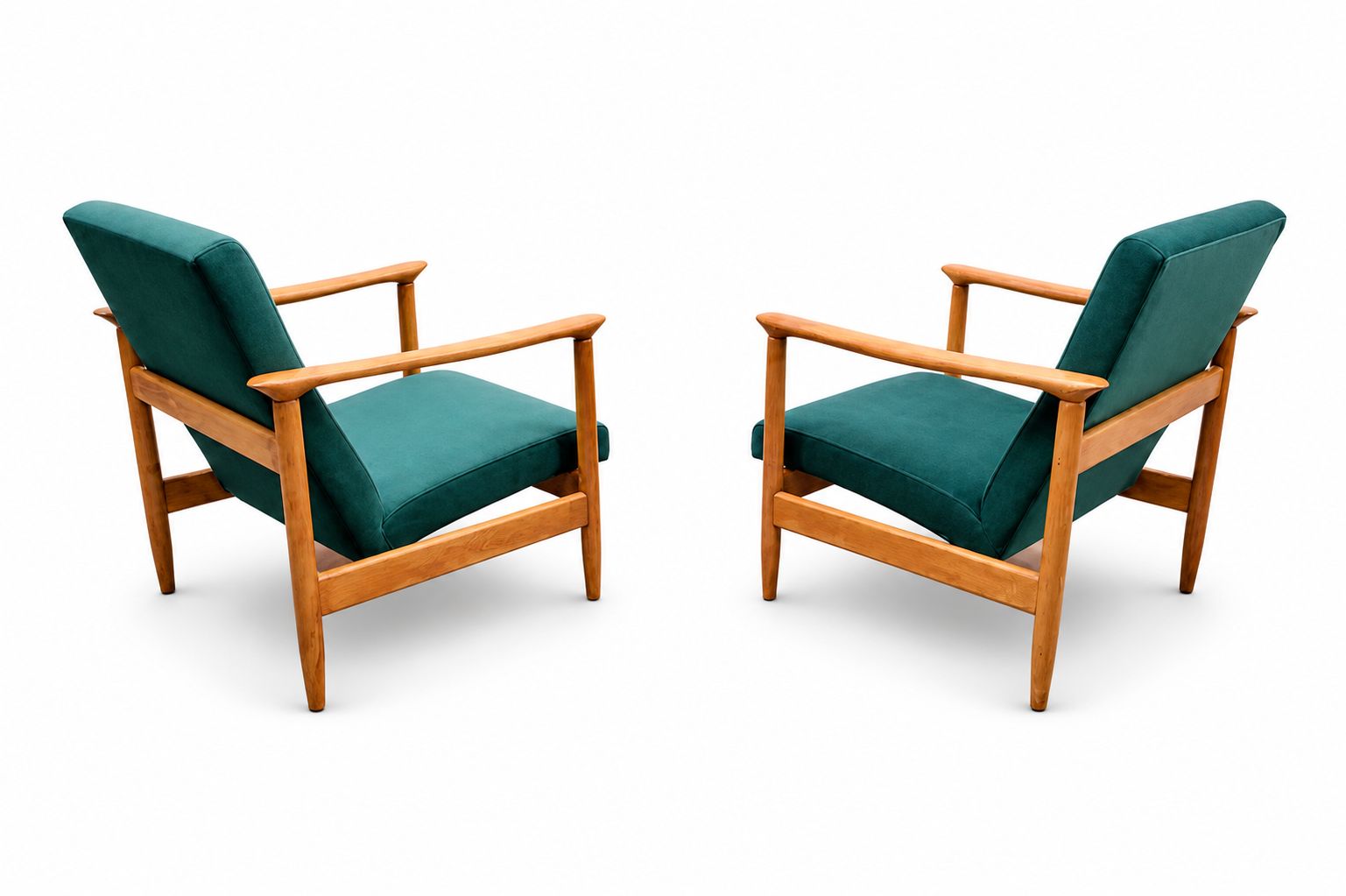 1965 Chair By Edmund Homa, Model Gfm 142 In Green Velvet photo Furniture