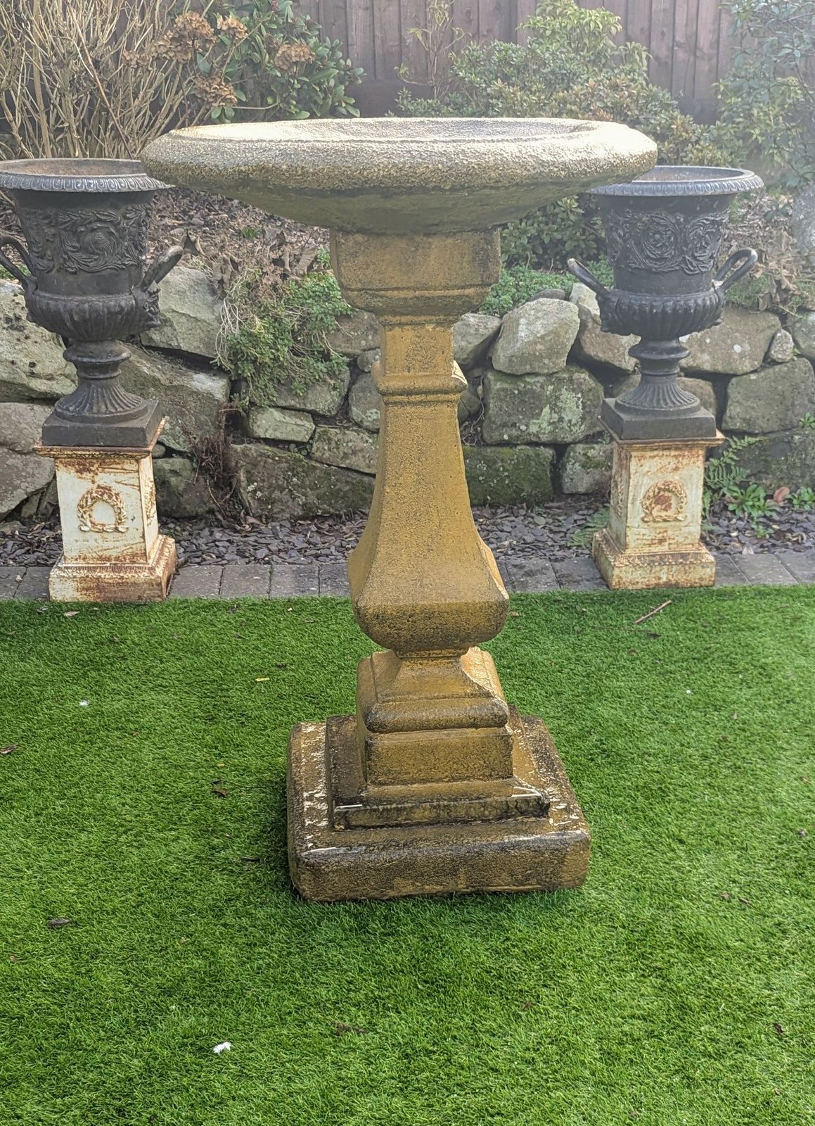 Vintage Hampton Bird Bath English Country Stone 0082. photo buy