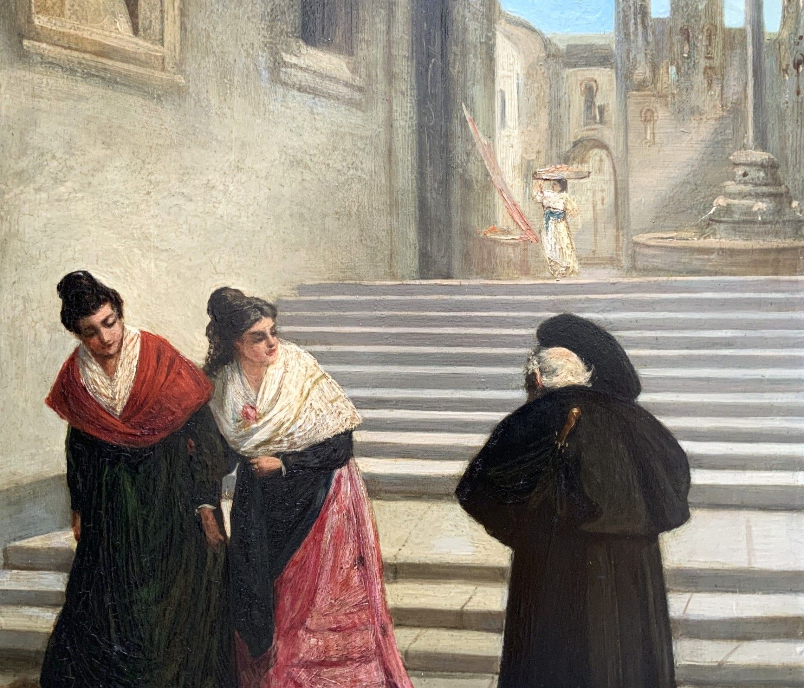 His Reverence Oil On Panel Painting By Robert Henry Craig (1858–1922) photo vintage