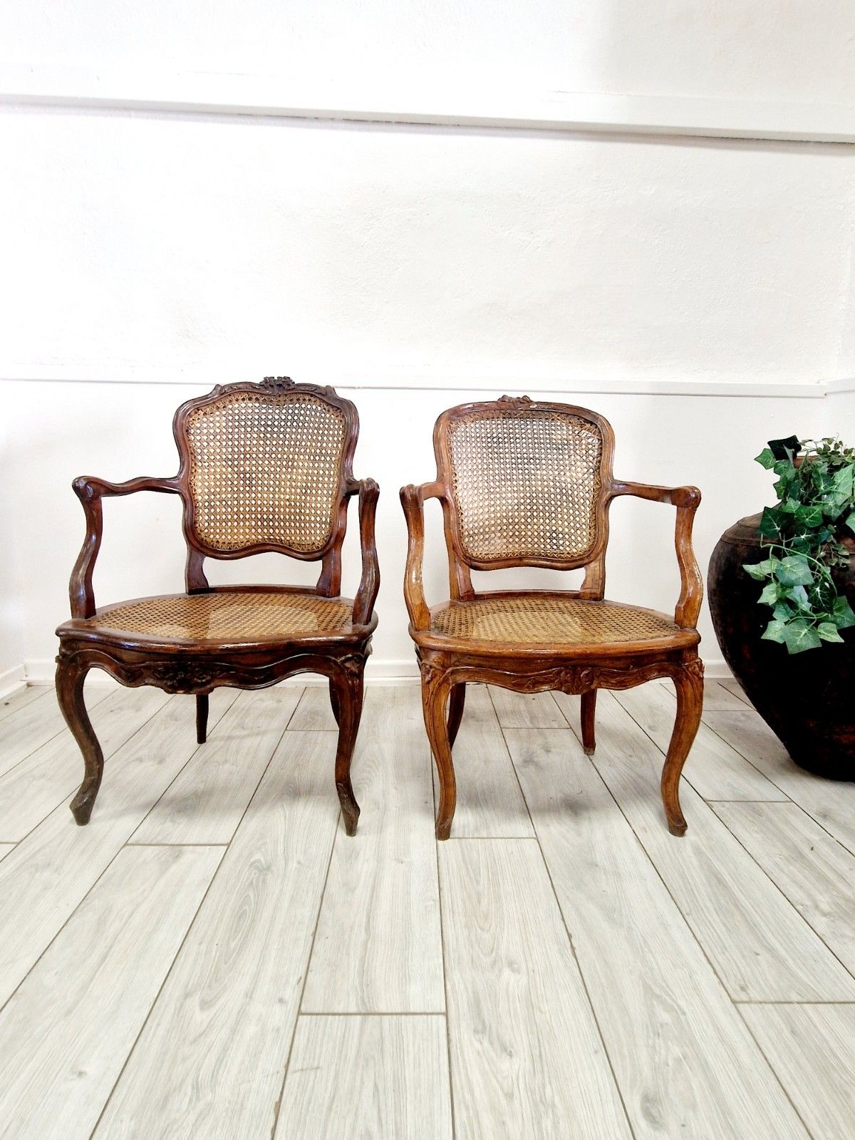 photo buy Antique French Cane Armchairs Louis XVI Period 18th Century Chateau