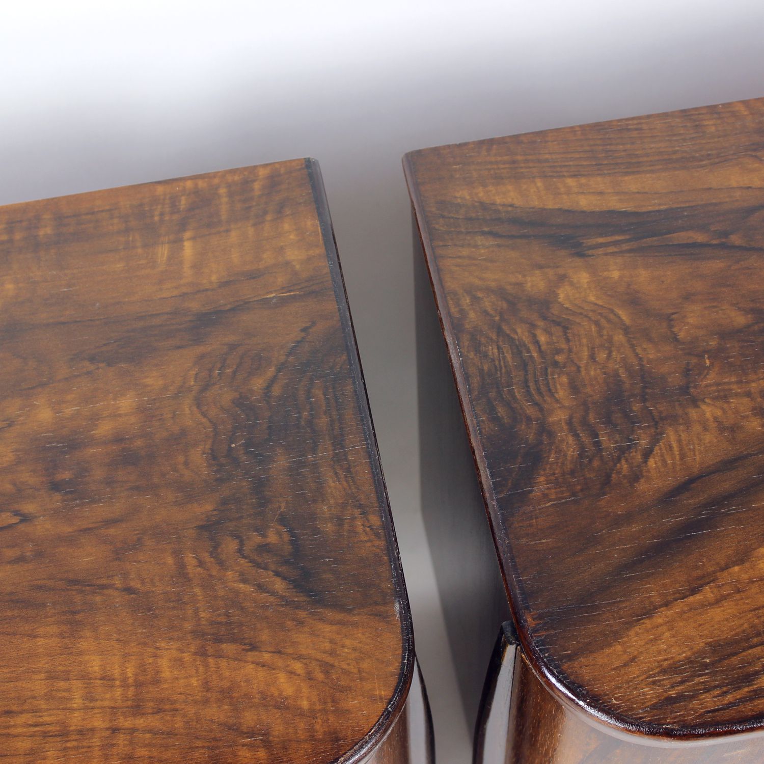 Minimalist Bedside Tables In Faux Grain Finish, Pravenec Czechoslovakia 1960s photo 1150.0