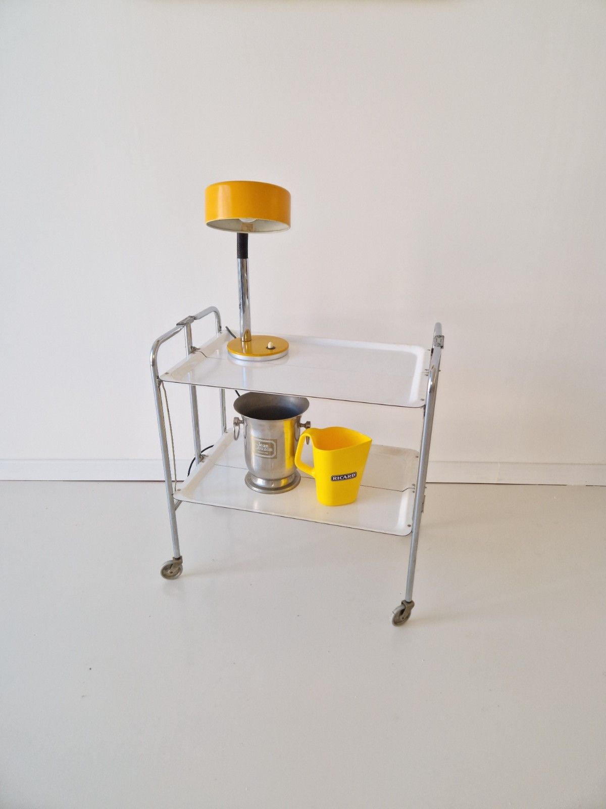 Mid Century Modern Chrome Rolling Bar Cart Medical Trolley  1960s Bremshey photo Furniture