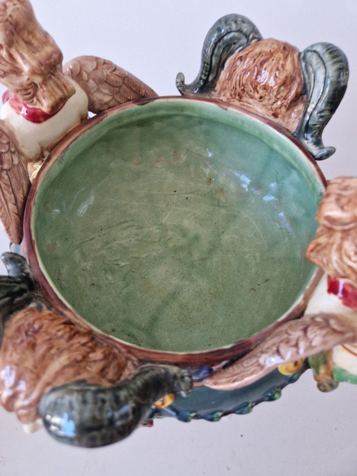 French Renaissance Style Majolica Planter Or Fruit Bowl photo vinterior