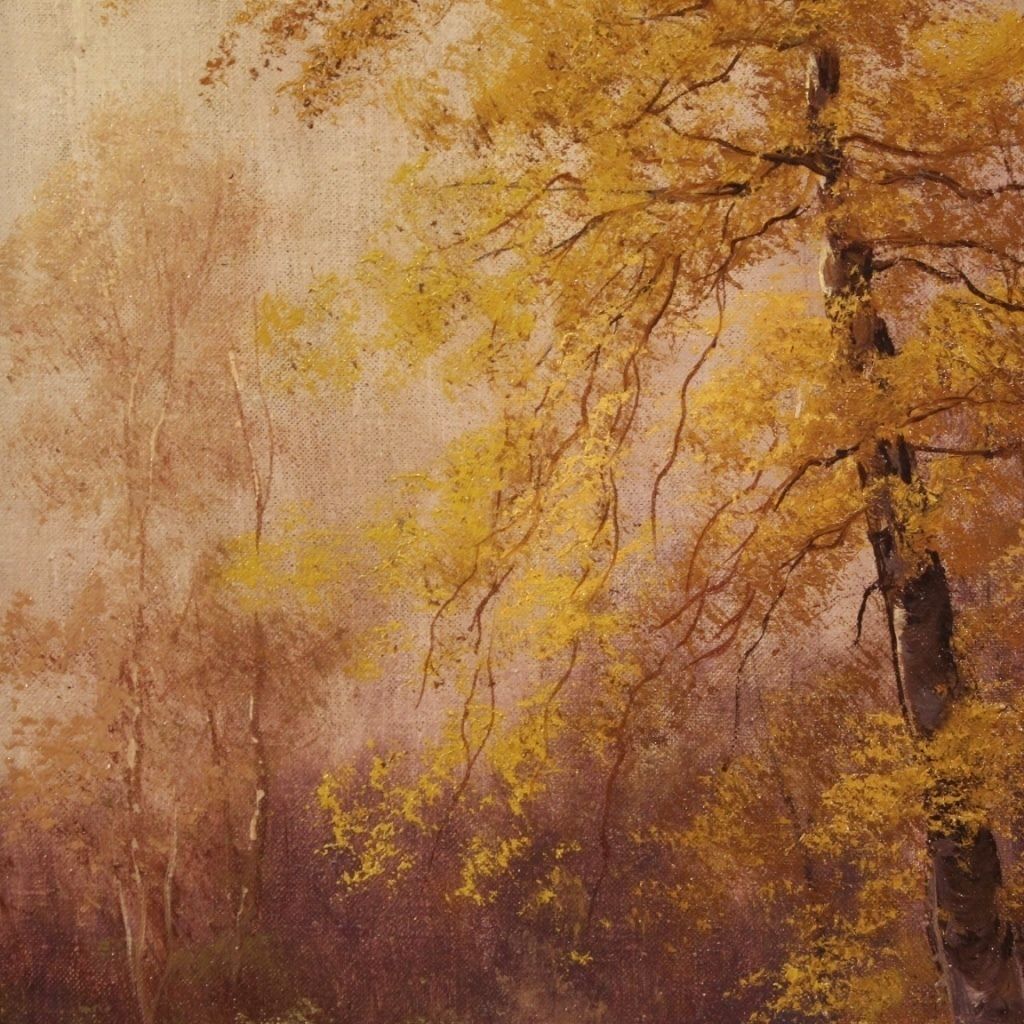 photo furniture Italian Signed Landscape Painting From 19th Century