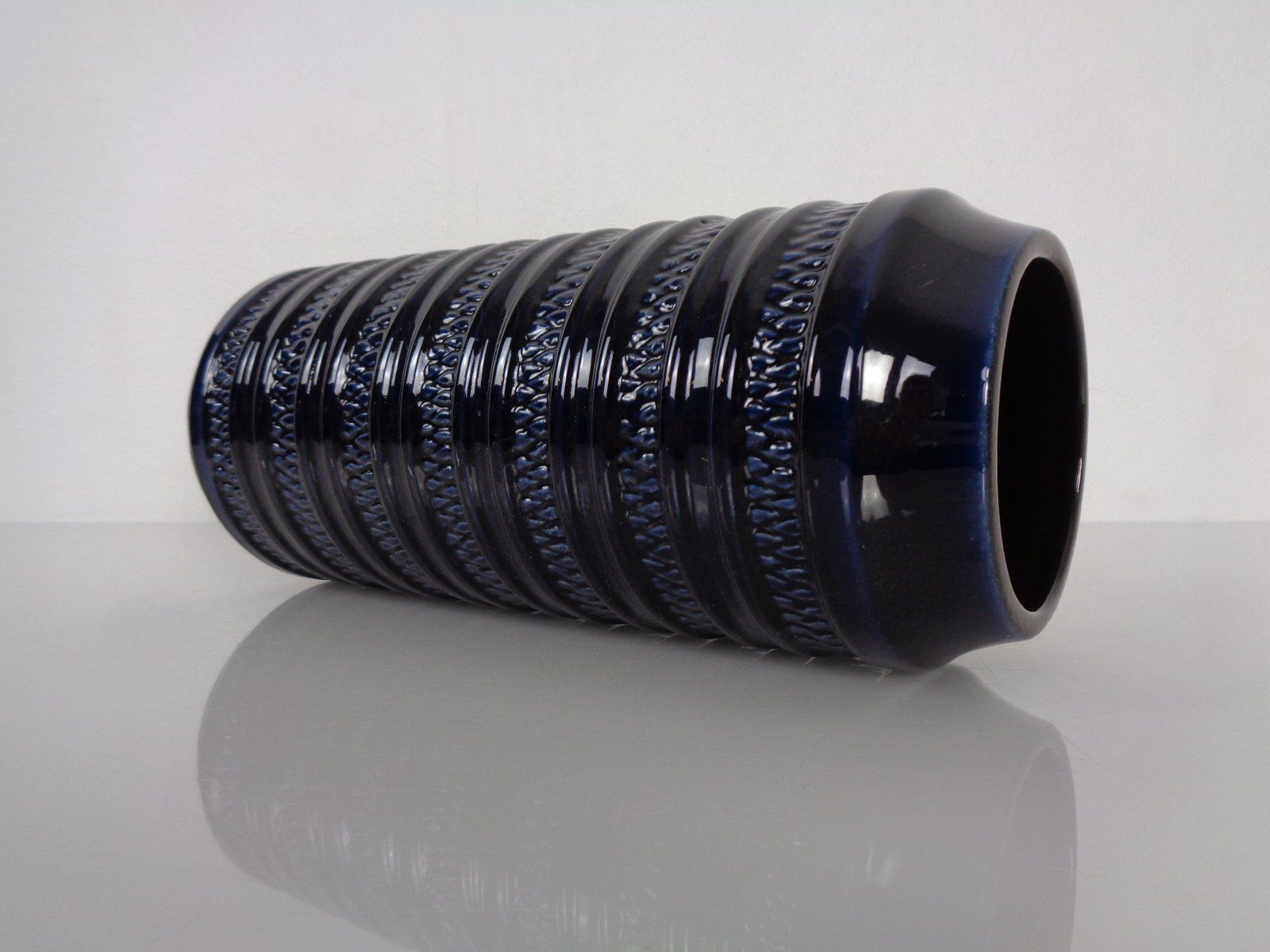 photo furniture Dark Blue E4 30 Ceramic Vase From Carstens Tönnieshof, Germany, 1960s