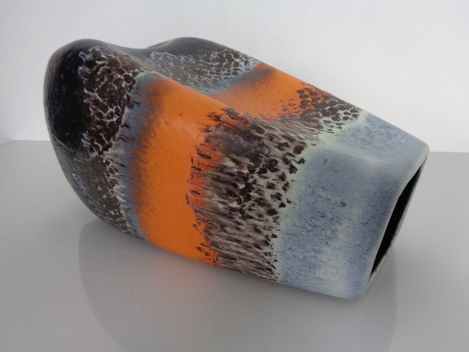 photo vinterior Large Relief 20/40 Ceramic Vase From Dümler & Breiden, Germany, 1970s