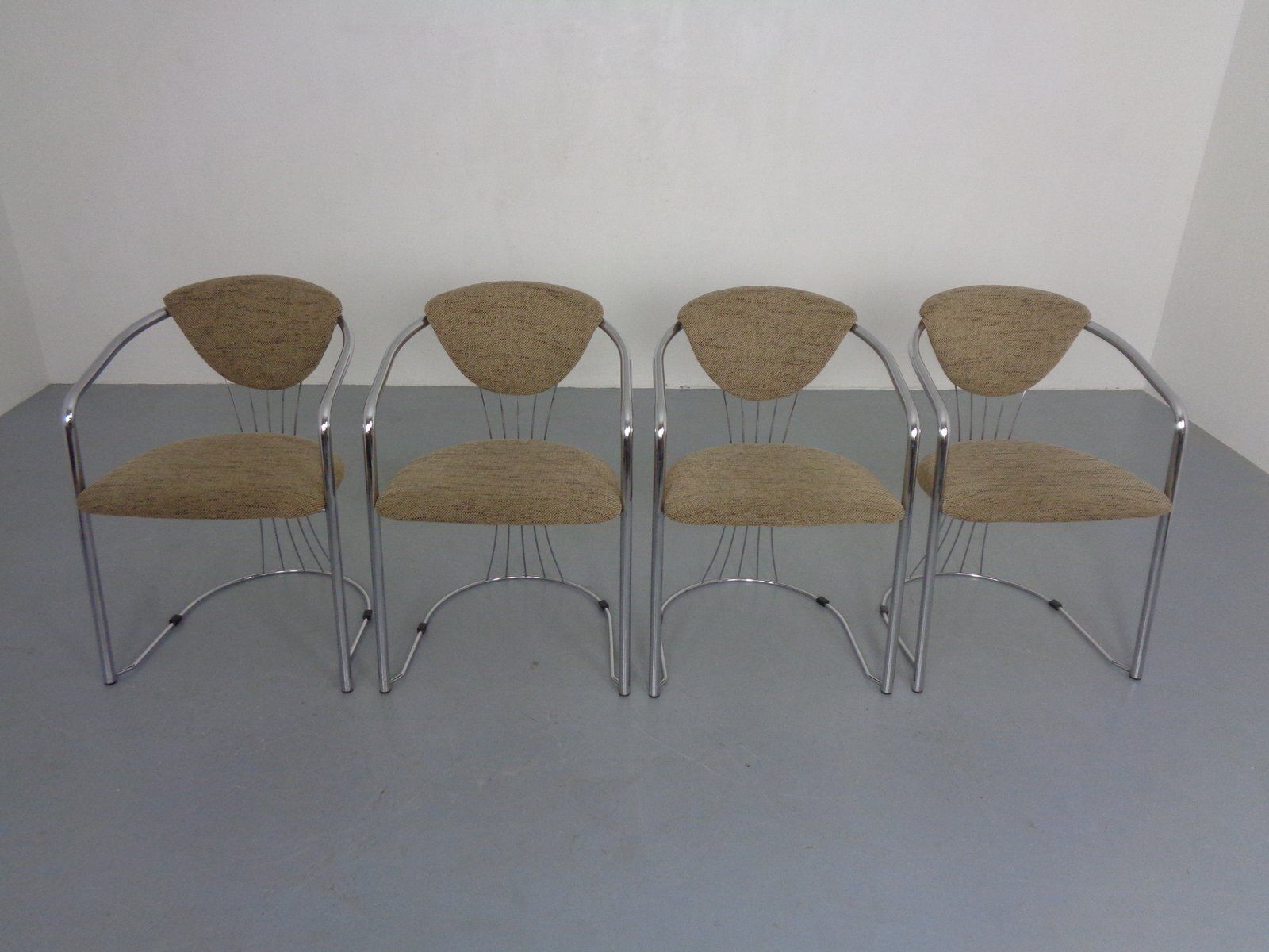 Italian Chrome Plated Dining Chairs, 1980s, Set Of 4 photo furniture
