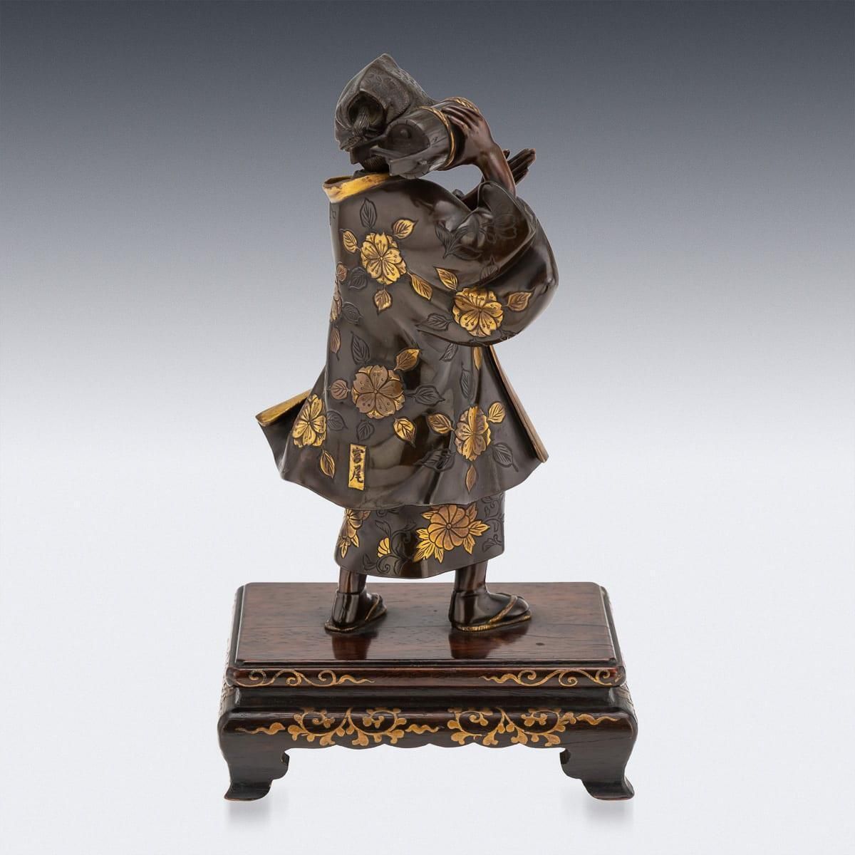 19thc Japanese Gilt Bronze Figure Of A Kawaraban By Miyao Eisuke Company C.1890 photo 3050.0