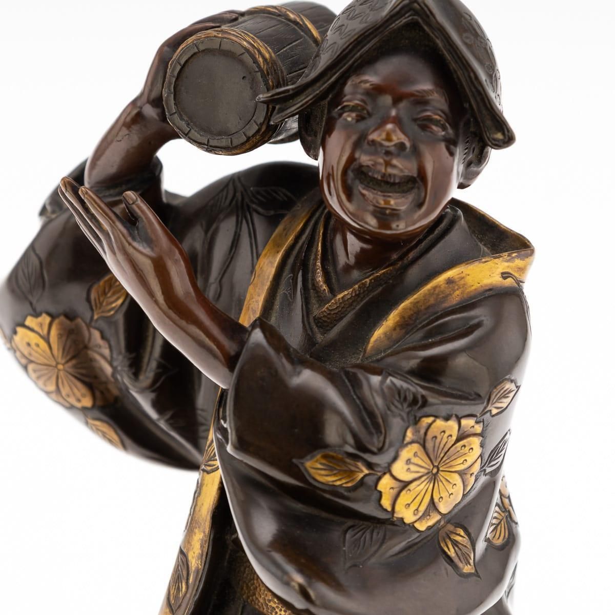 photo for sale 19thc Japanese Gilt Bronze Figure Of A Kawaraban By Miyao Eisuke Company C.1890