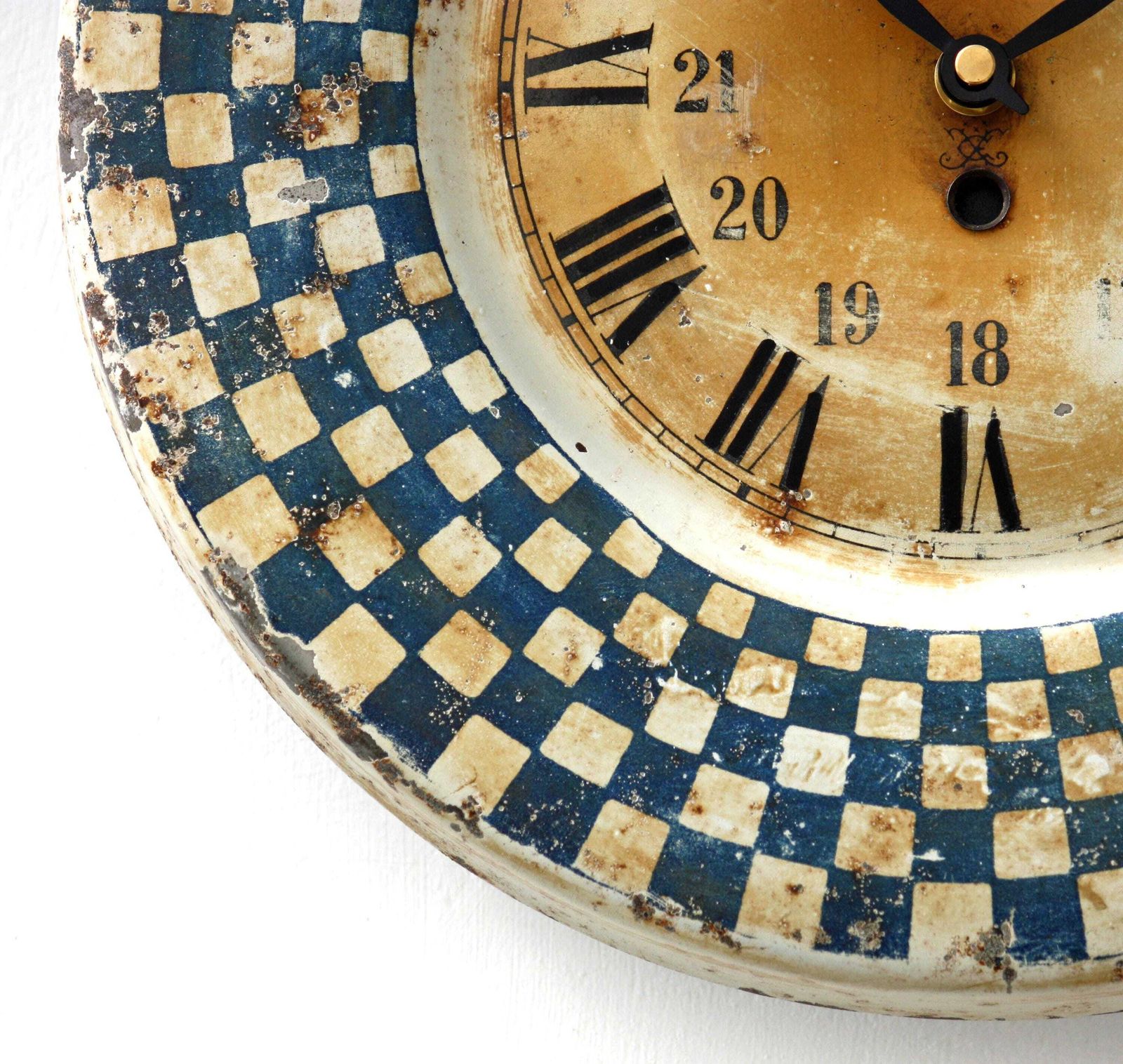 Vintage Japy Wall Clock   33cm French Metal Tin Retro Shabby Chic Art Deco Clock Toleware Gift Off The Wall Clocks photo 135.0