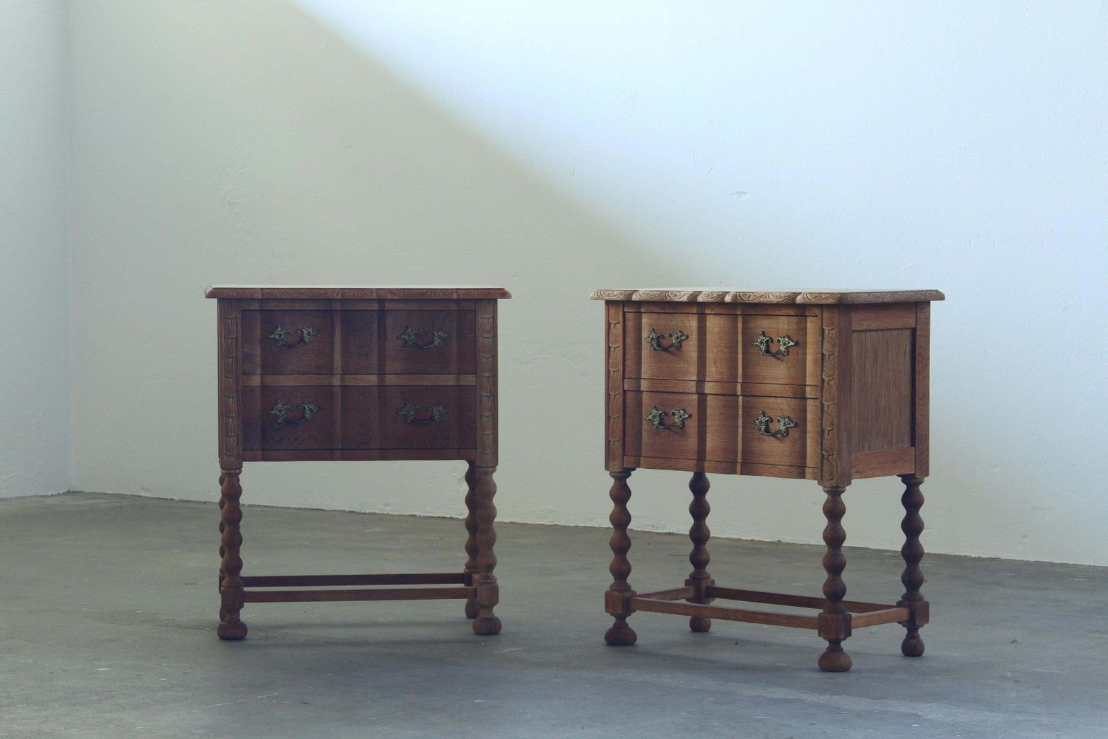 Vintage 1960s Danish Modern Oak Nightstands In The Style Of Henning Kjærnulf photo furniture