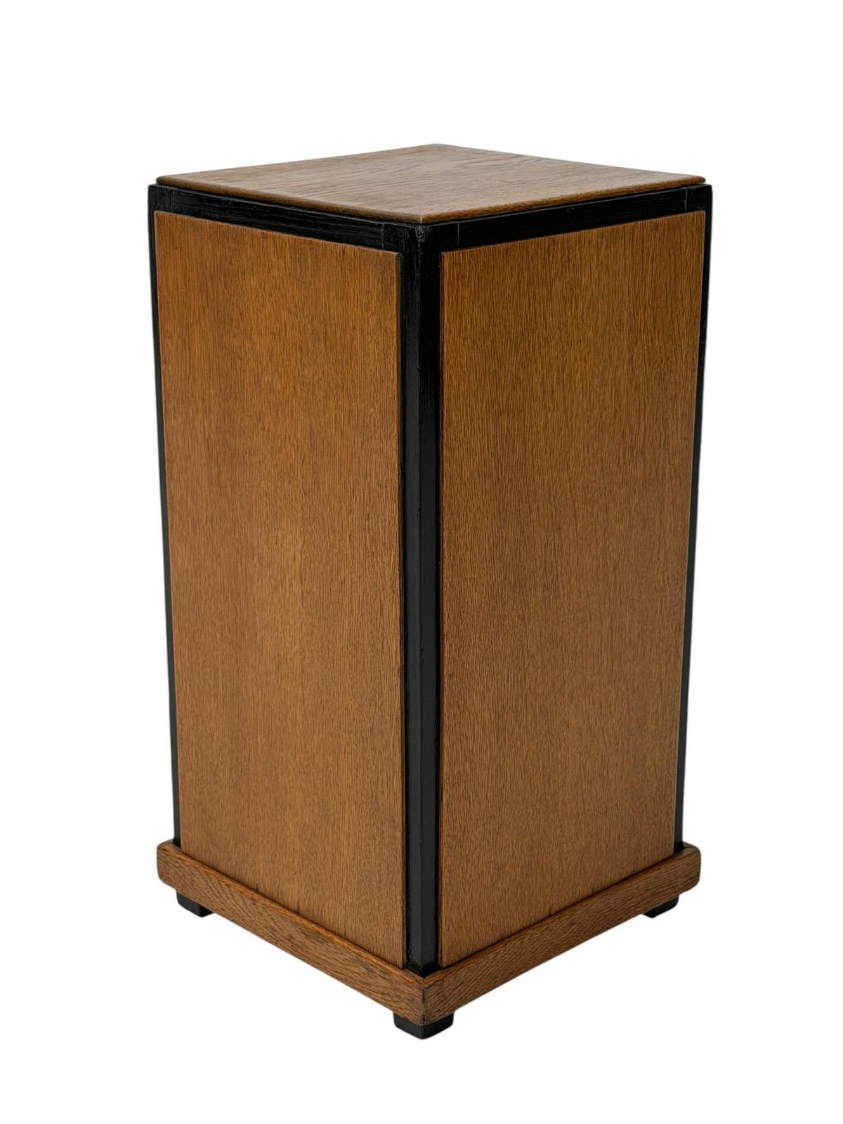 1930s Art Deco Modernist Pedestal In Oak With Black Lacquer photo Home Decor