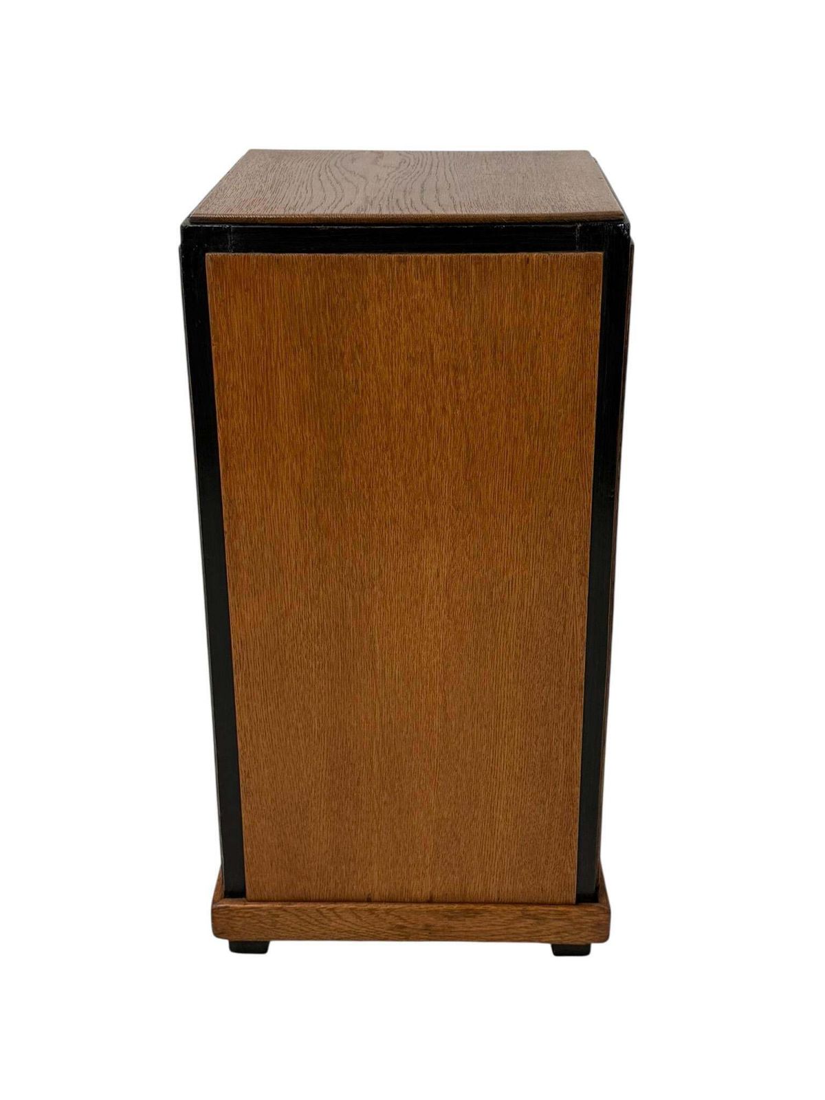 1930s Art Deco Modernist Pedestal In Oak With Black Lacquer photo 1252.0